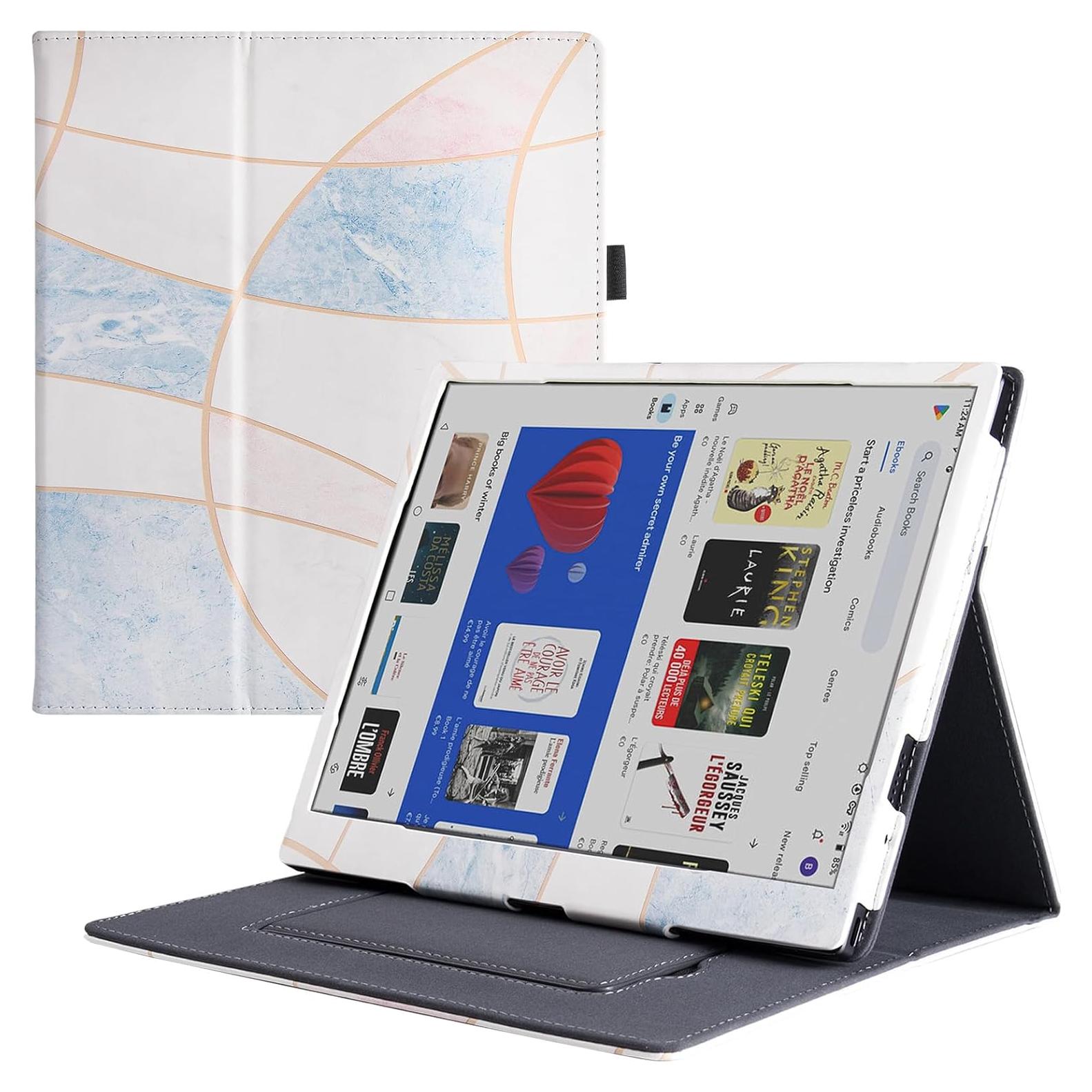 Funda de soporte BOZHUORUI para tableta ePaper 10.3" Onyx Boox Tab Ultra C Pro - Cuero PU con correa y soporte