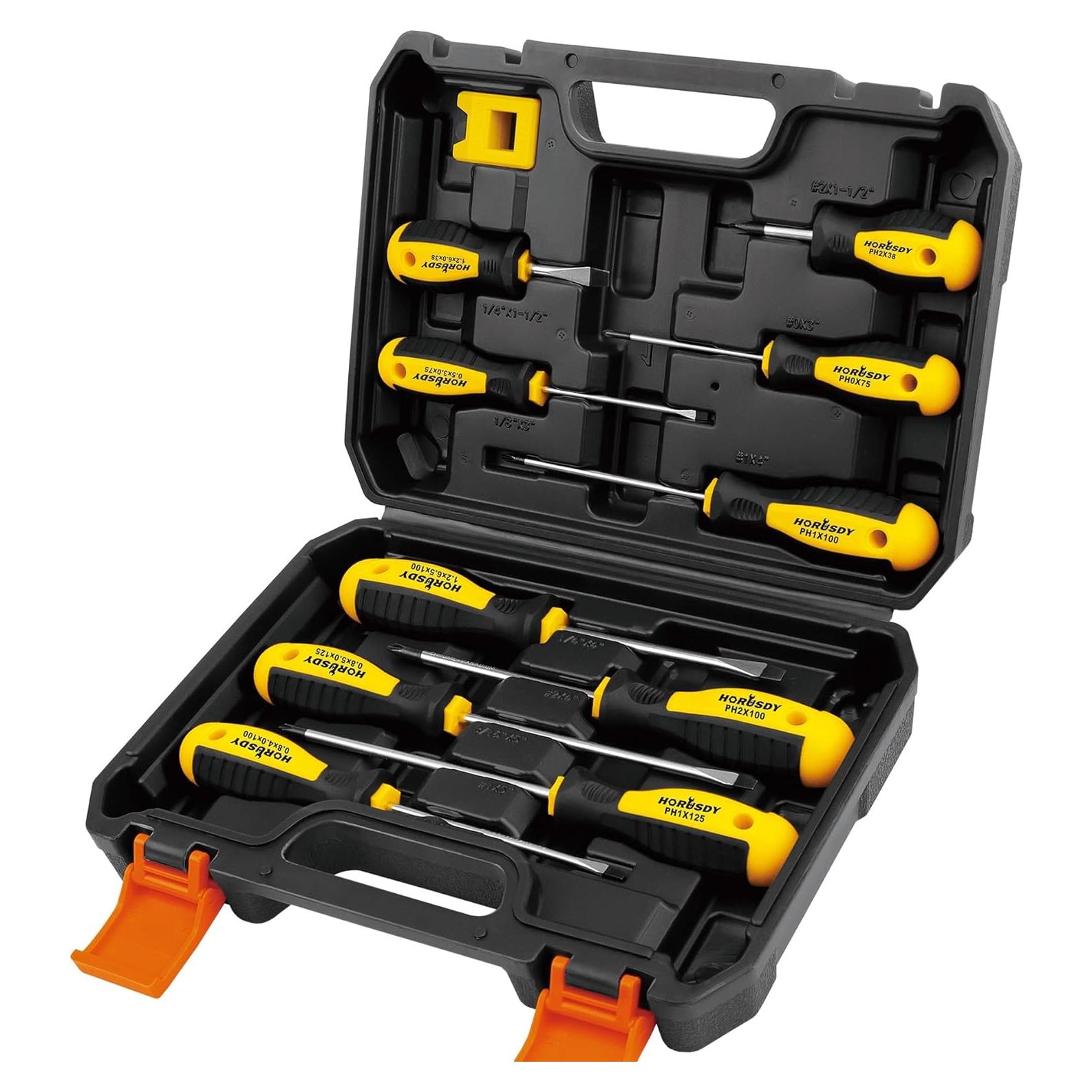 Juego de Destornilladores Magnéticos HORUSDY 11 Piezas con Estuche