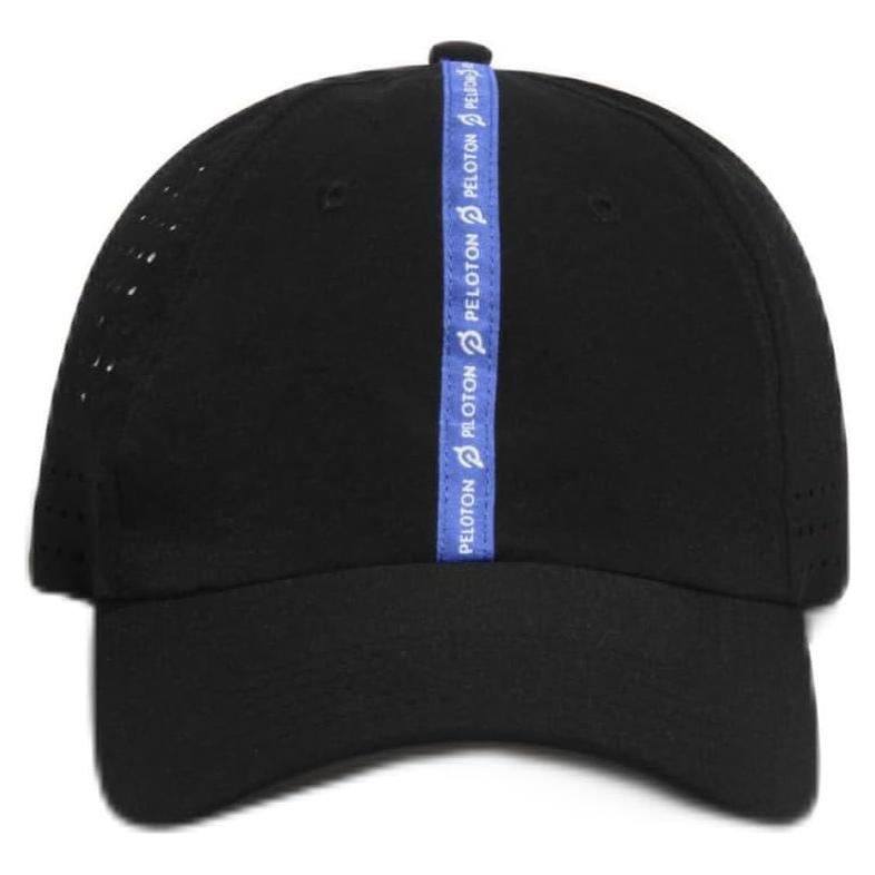 Gorra de Correr Unisex Peloton Negra con Detalles Perforados