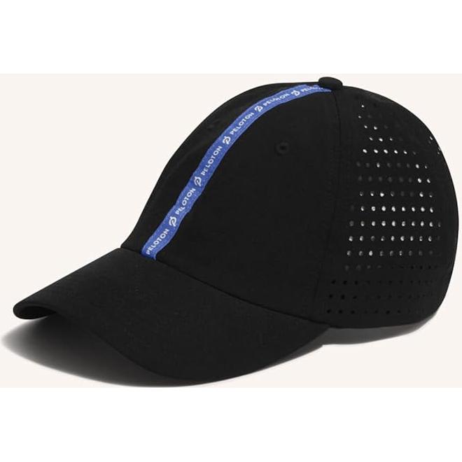 Gorra de Correr Unisex Peloton Negra con Detalles Perforados