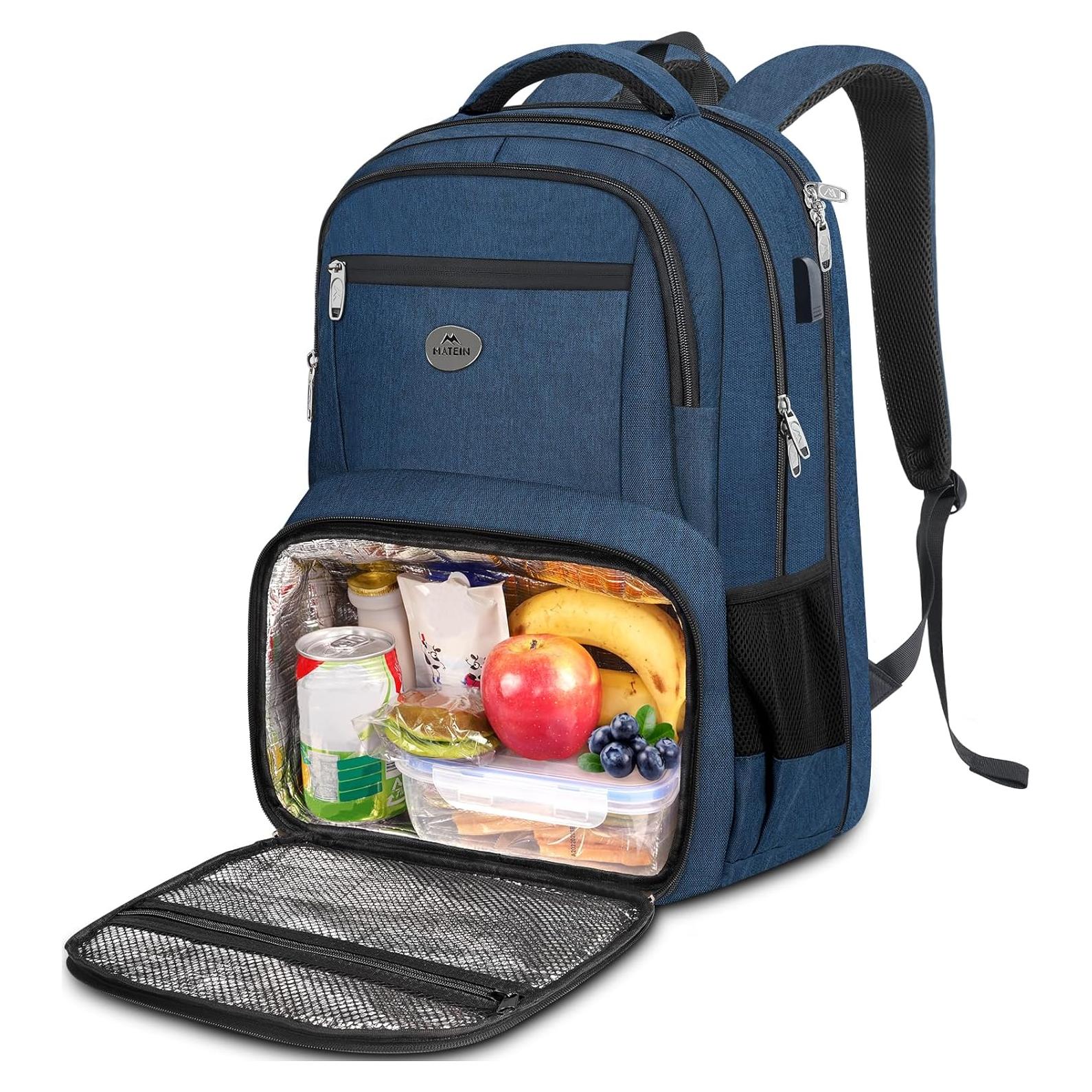 Mochila MATEIN 17" para Laptop y Almuerzo Aislado Azul