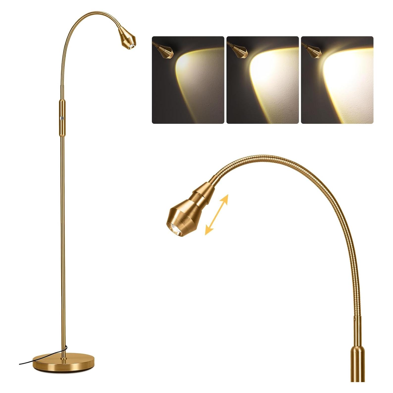 Lámpara de Piso LED SUNMORY Ajustable 175 cm Oro