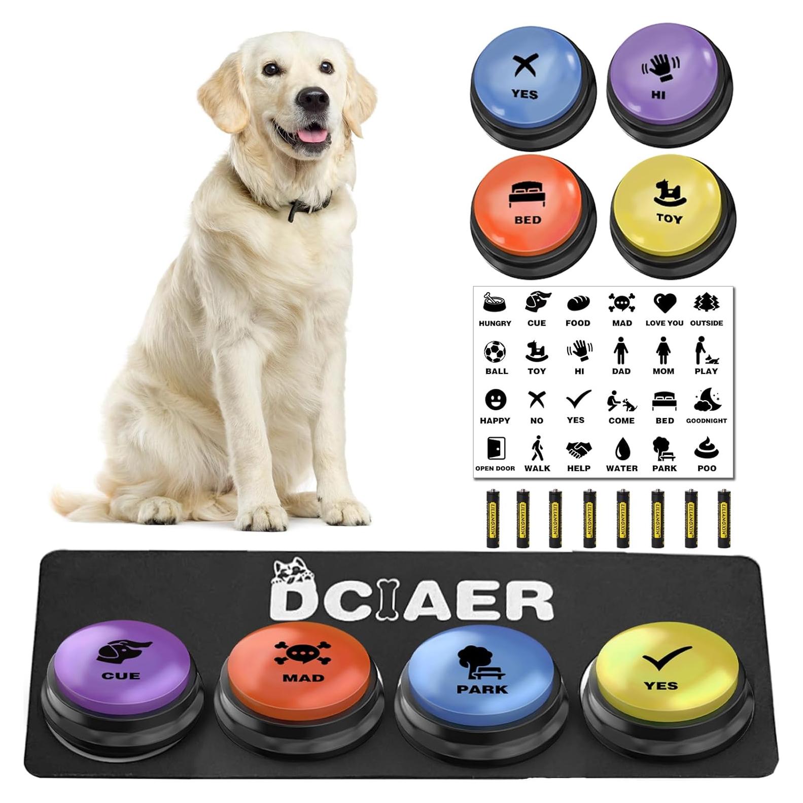 Botones de Comunicación para Perros DCIAER - 4 Piezas, Grabación 30s