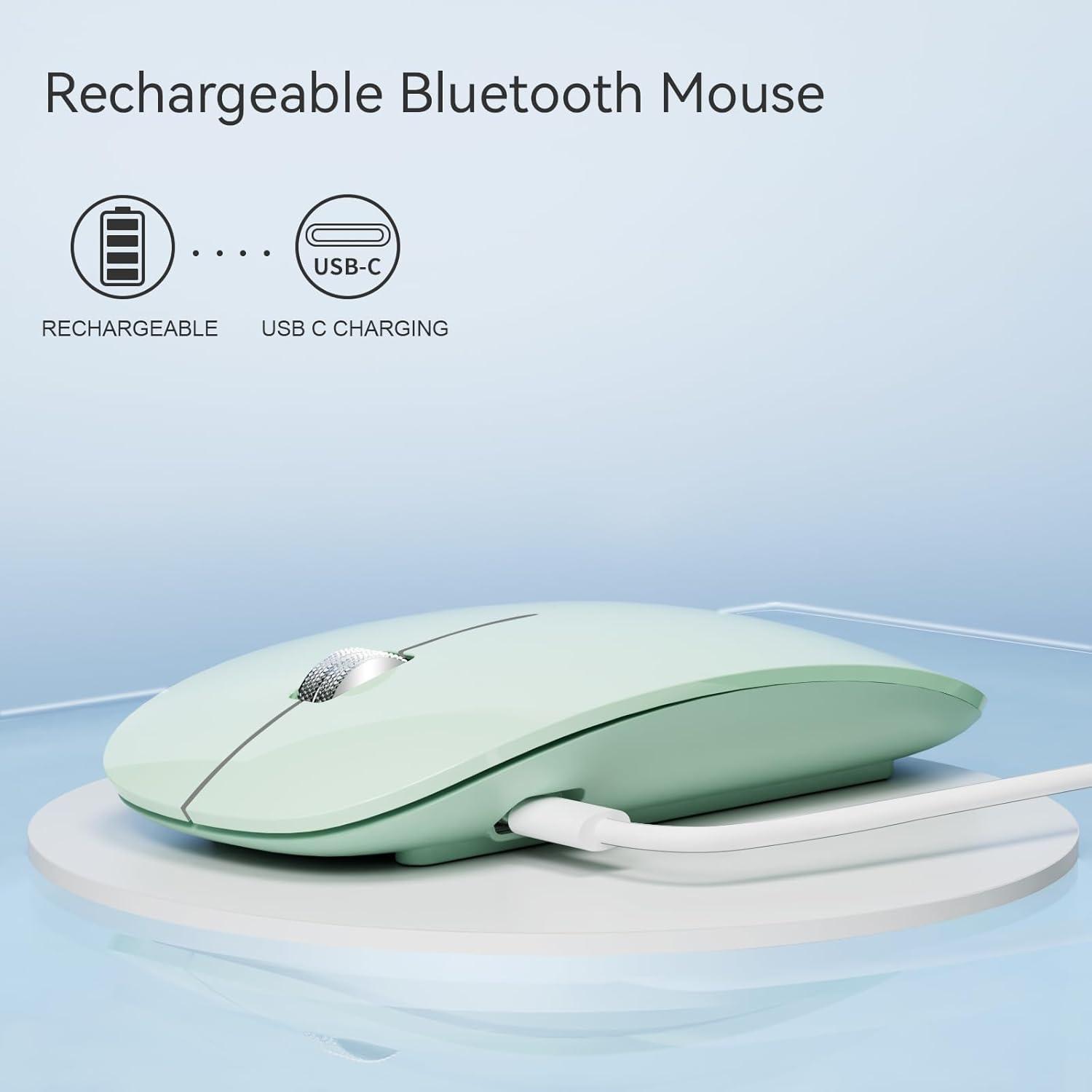 Ratón Inalámbrico TENMOS M18 Bluetooth Recargable USB C Verde