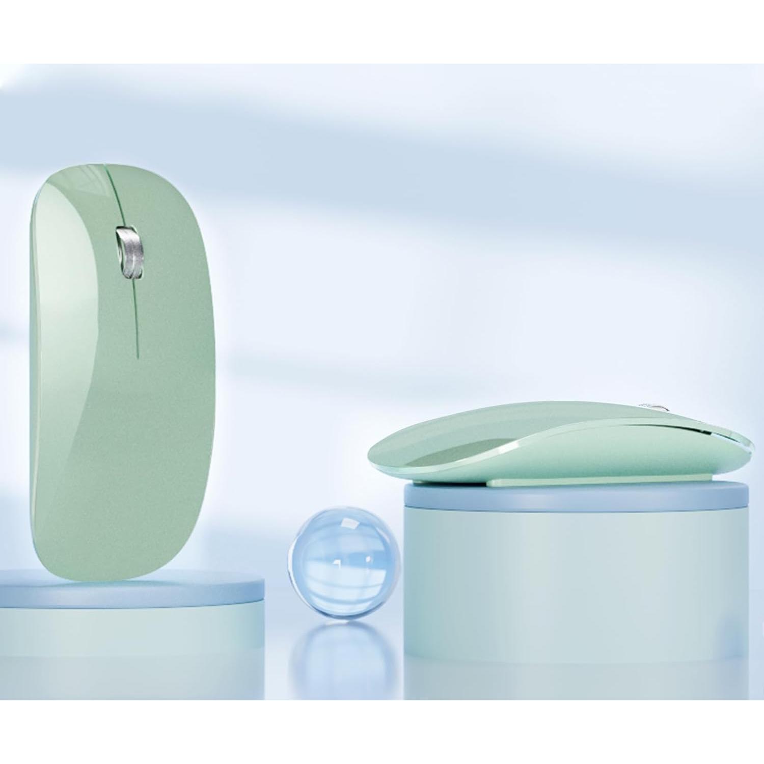 Ratón Inalámbrico TENMOS M18 Bluetooth Recargable USB C Verde