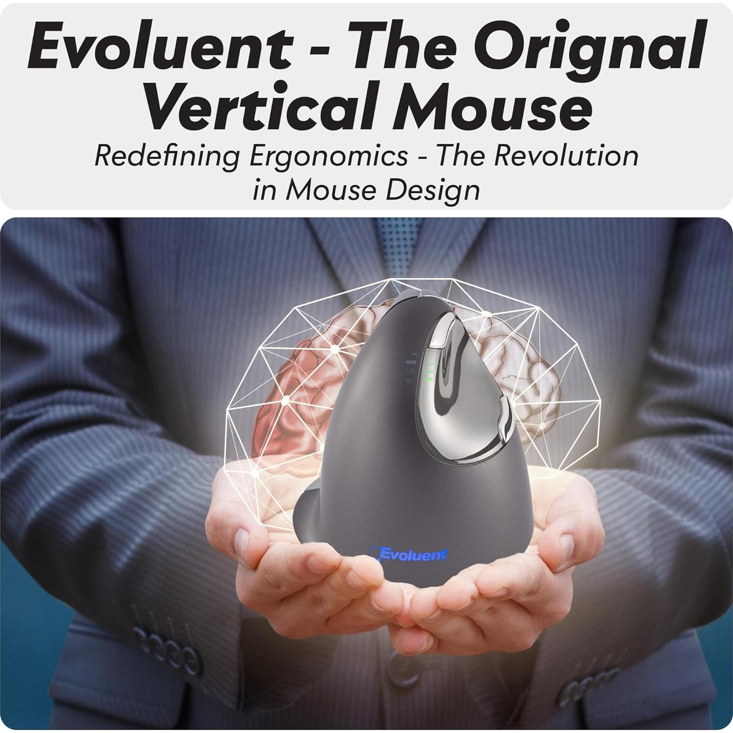 Ratón Ergonómico Evoluent VM4L Vertical para Mano Izquierda USB