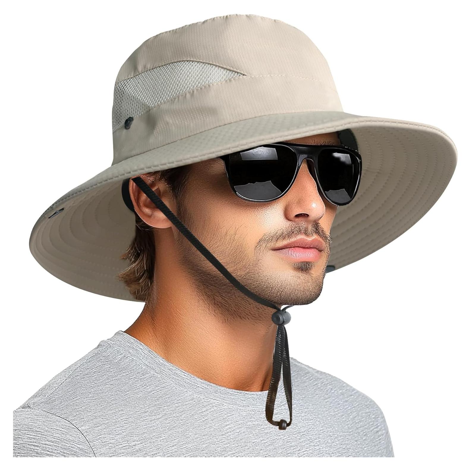 Sombrero de Sol PFFY Unisex Ala Ancha UPF 50+ Beige
