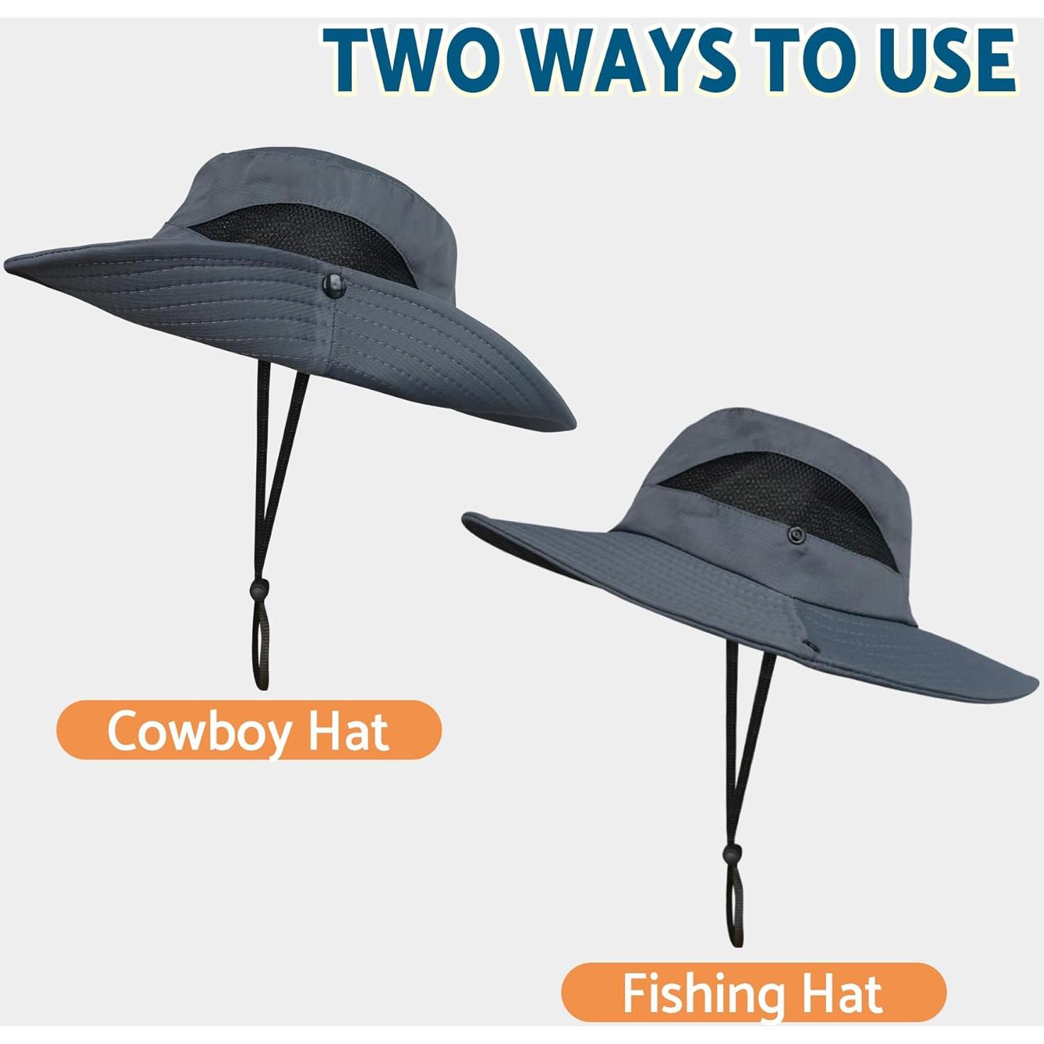 Sombrero de Sol PFFY UPF 50+ Unisex Ala Ancha 7.62 cm Negro