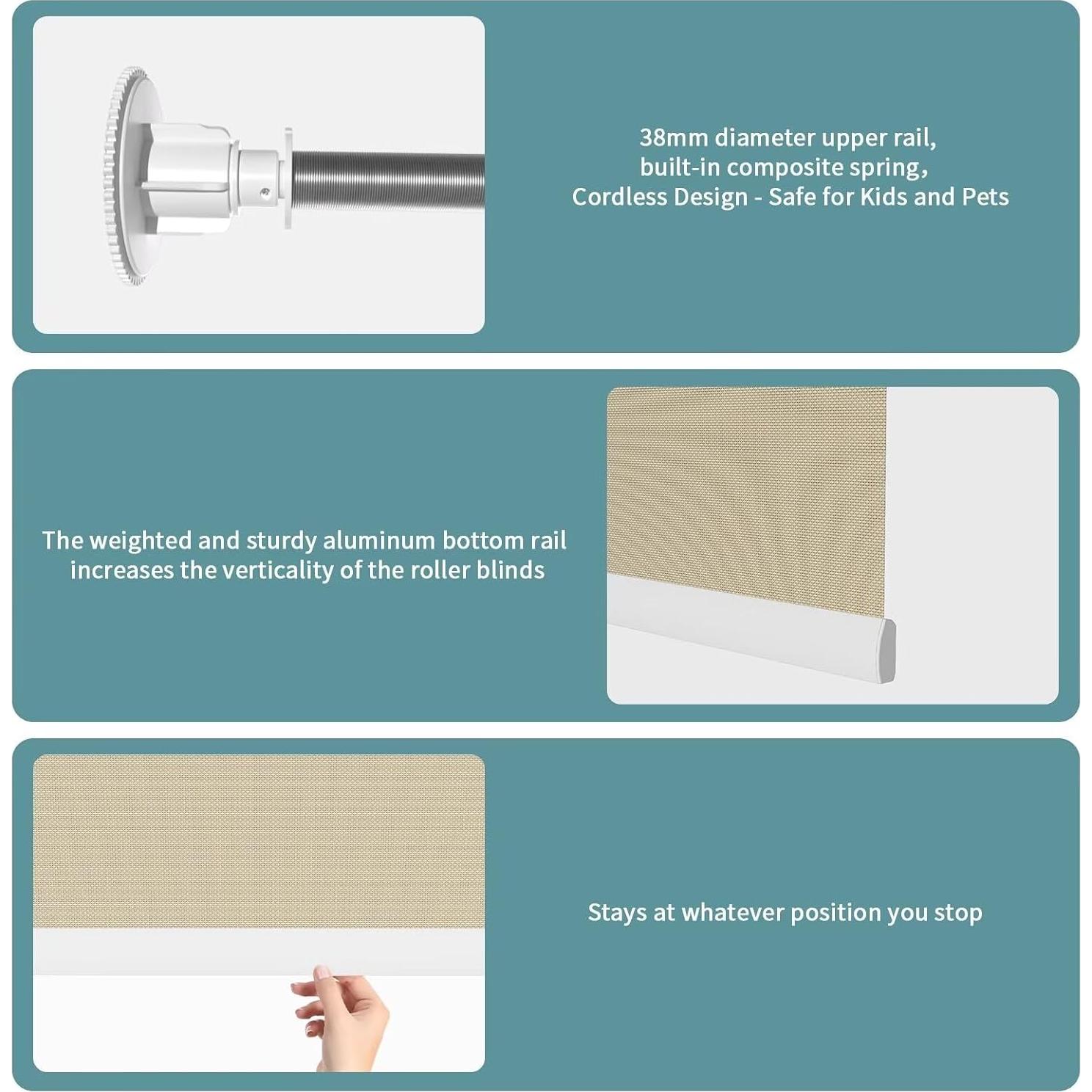 Persianas de Malla MYshade 50.8x91.4 cm Sin Cuerda Beige