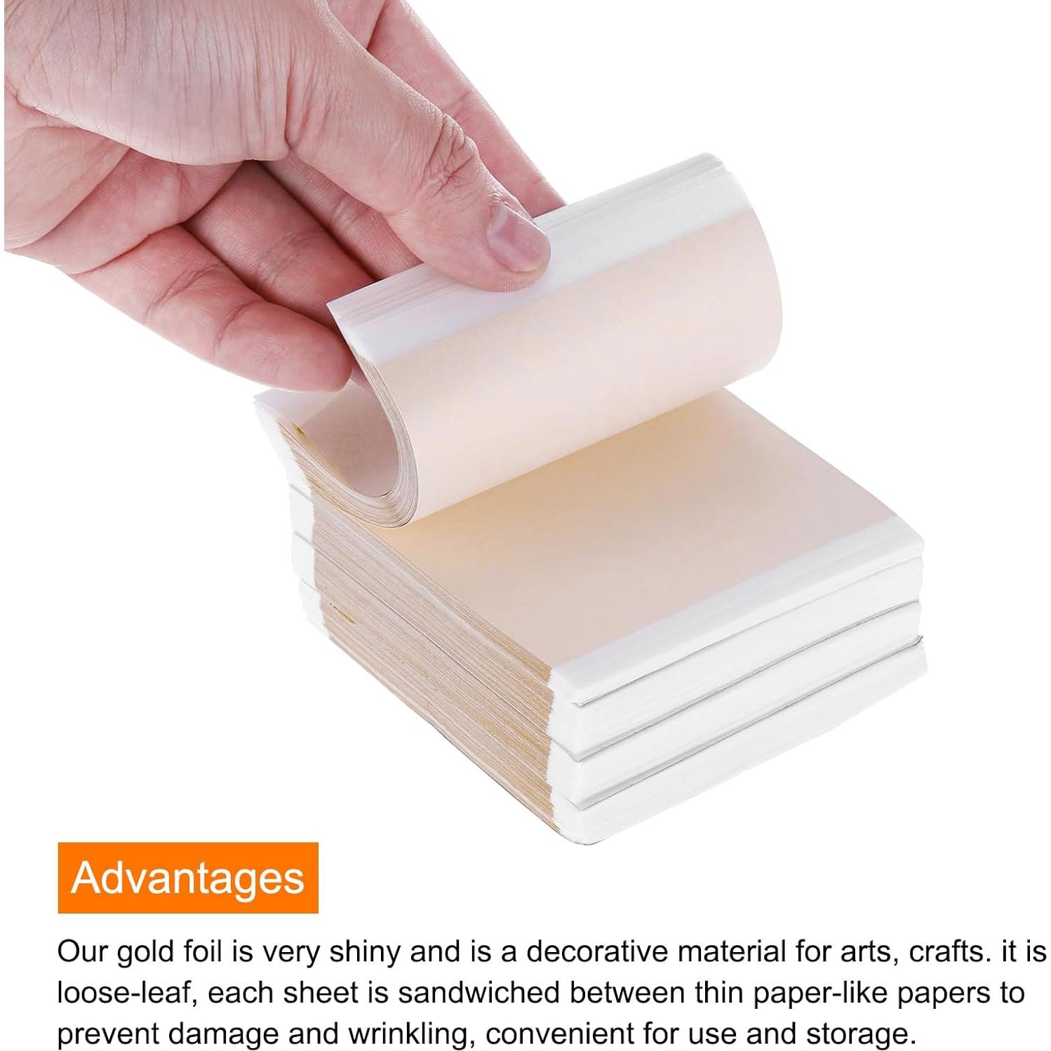 Hojas de Oro Imitación MECCANIXITY 300 Pcs 14x14cm Negro