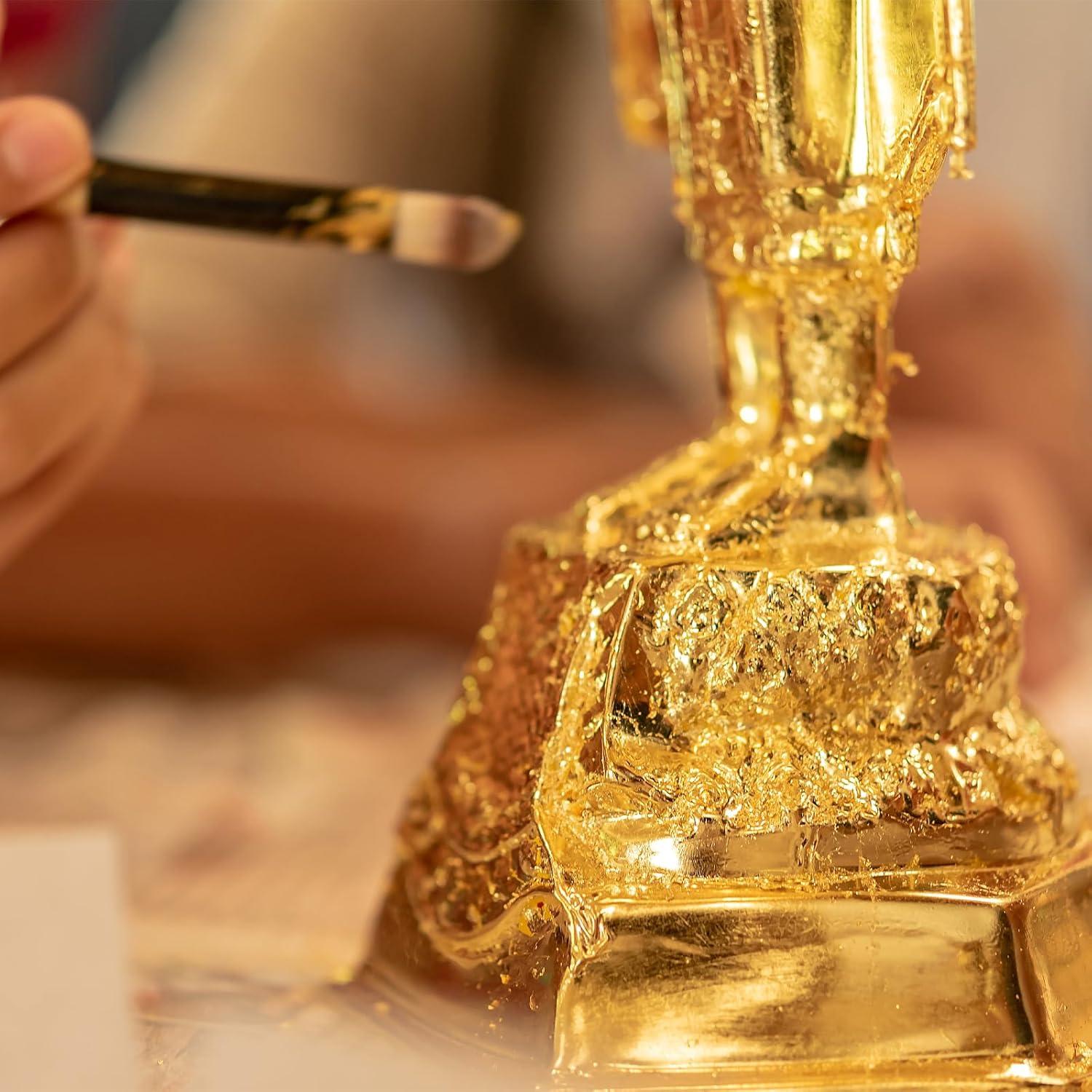 Hojas de Oro Imitación MECCANIXITY 300 Pcs 14x14cm Negro