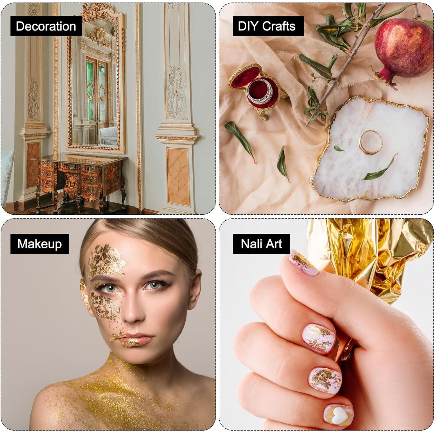 Hojas de Oro Imitación MECCANIXITY 300 Pcs 14x14cm Negro