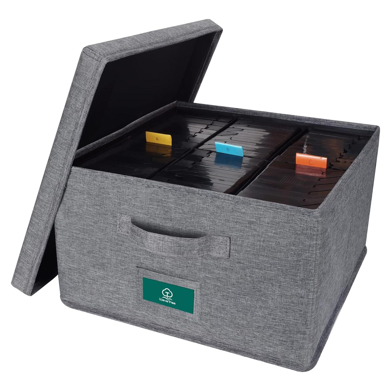 Caja de Almacenamiento VHS TWAVETREE Gris 42 Cintas 36.6x34x20.8 cm