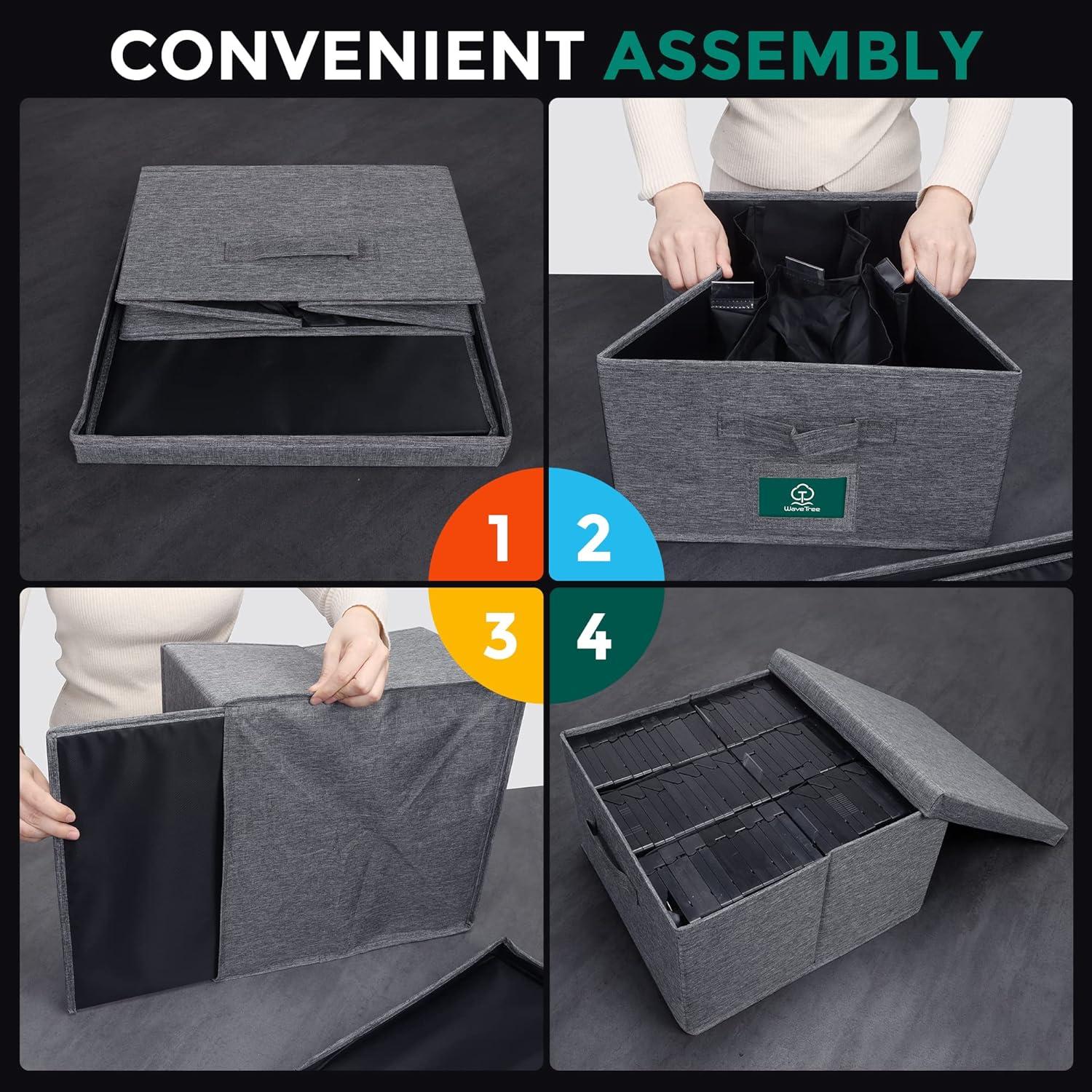 Caja de Almacenamiento VHS TWAVETREE Gris 42 Cintas 36.6x34x20.8 cm