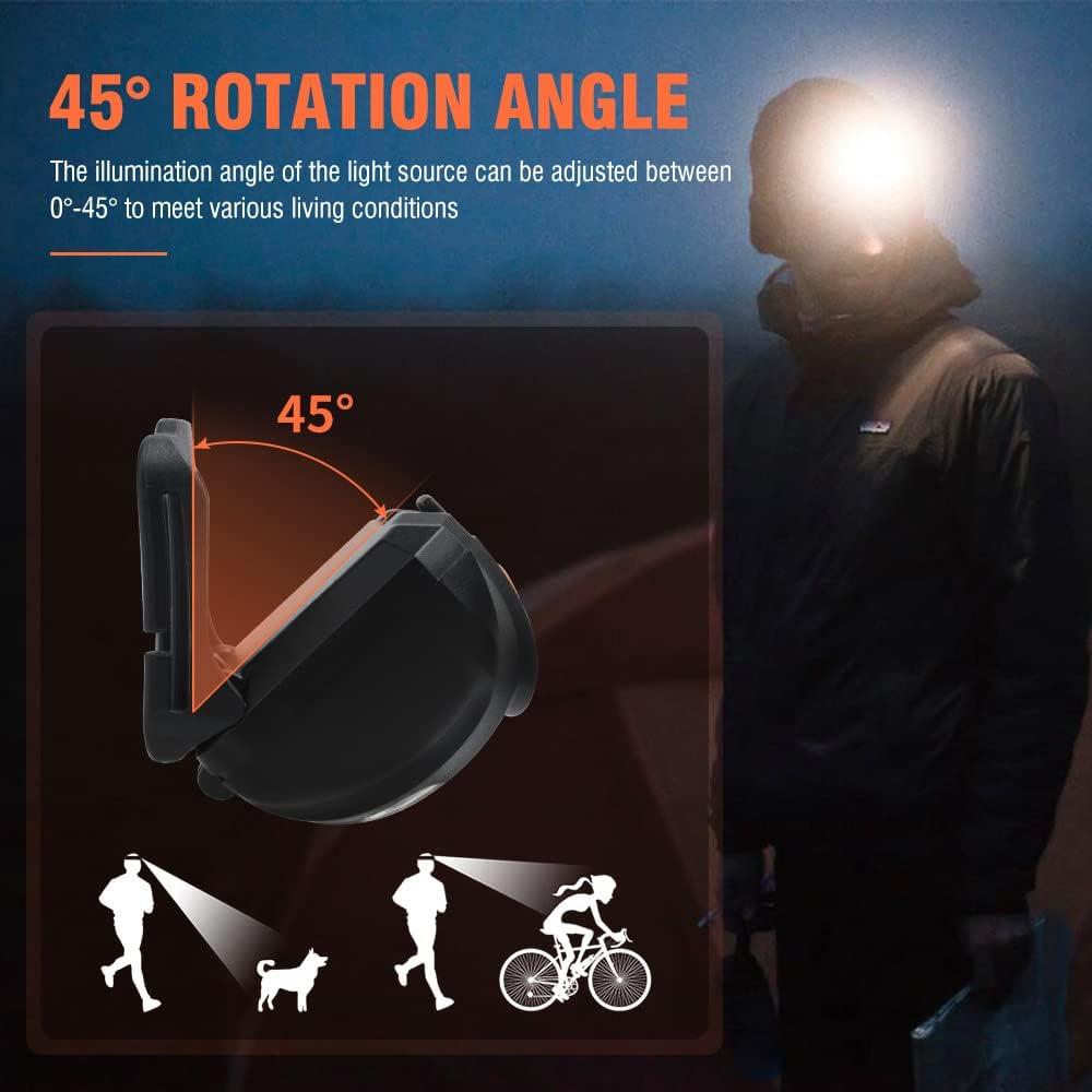 Linterna Frontal LED BORUIT H09 2-Pack Luz Roja Blanca 4 Modos