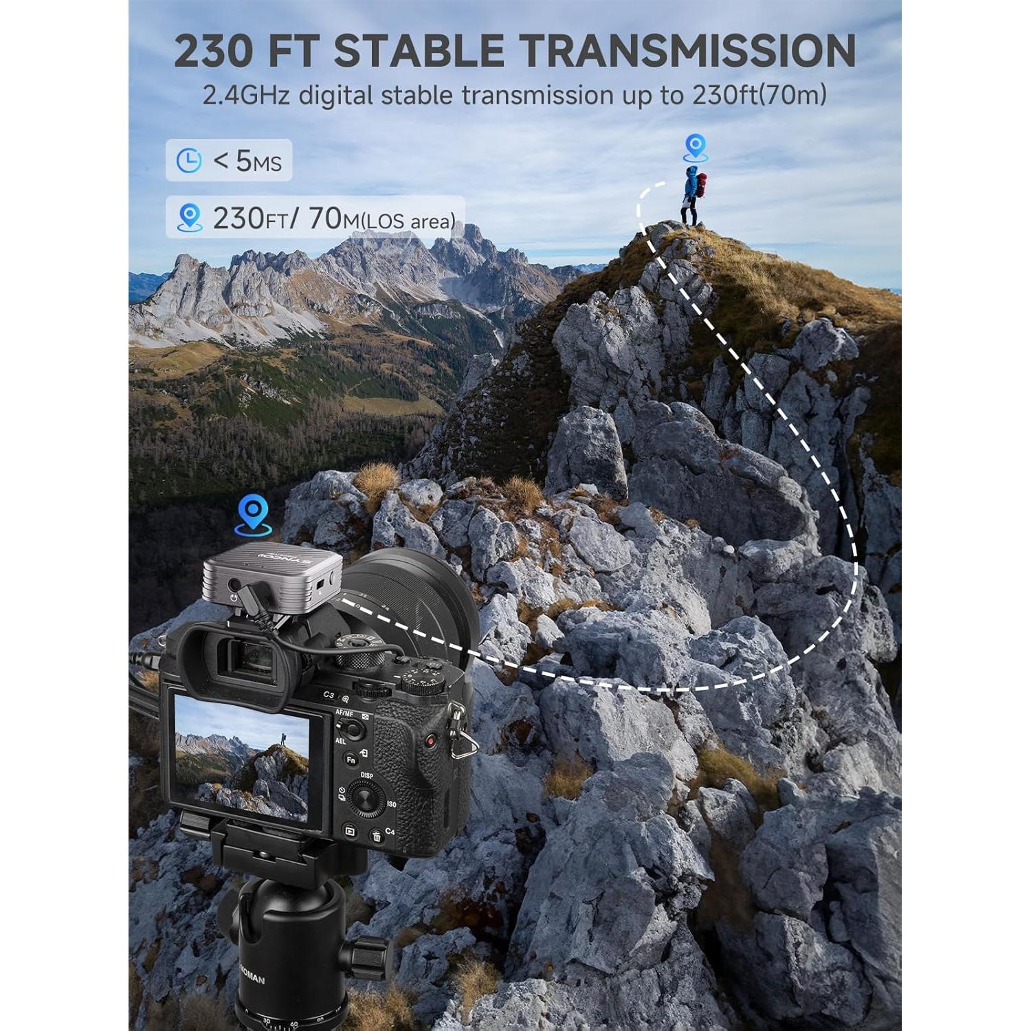 Micrófono Inalámbrico SYNCO G1(A1) Gris - 150m, Compacto