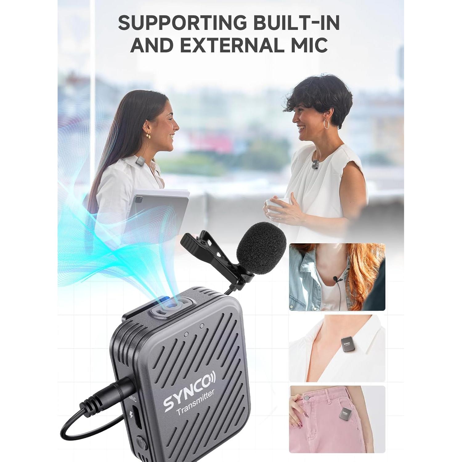Micrófono Inalámbrico SYNCO G1(A1) Gris - 150m, Compacto