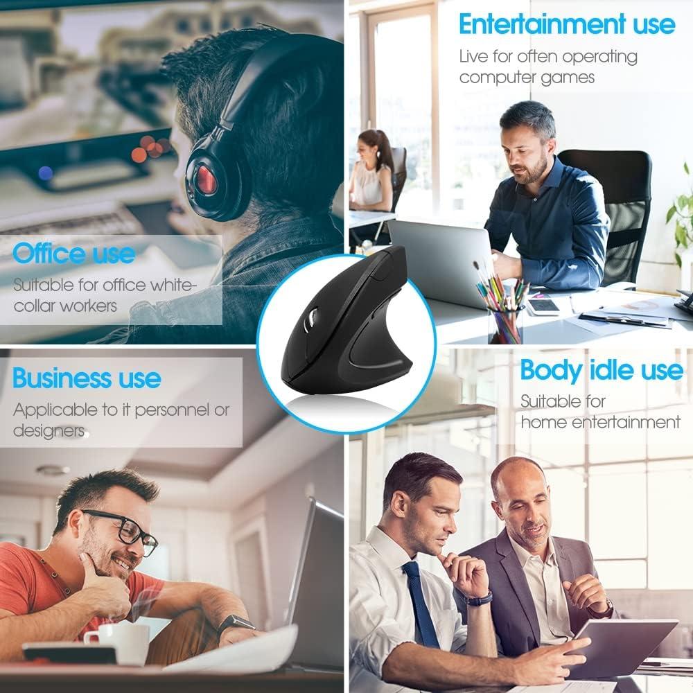 Ratón Vertical Inalámbrico Ergonómico XINGBAOKEJI Negro 2.4G