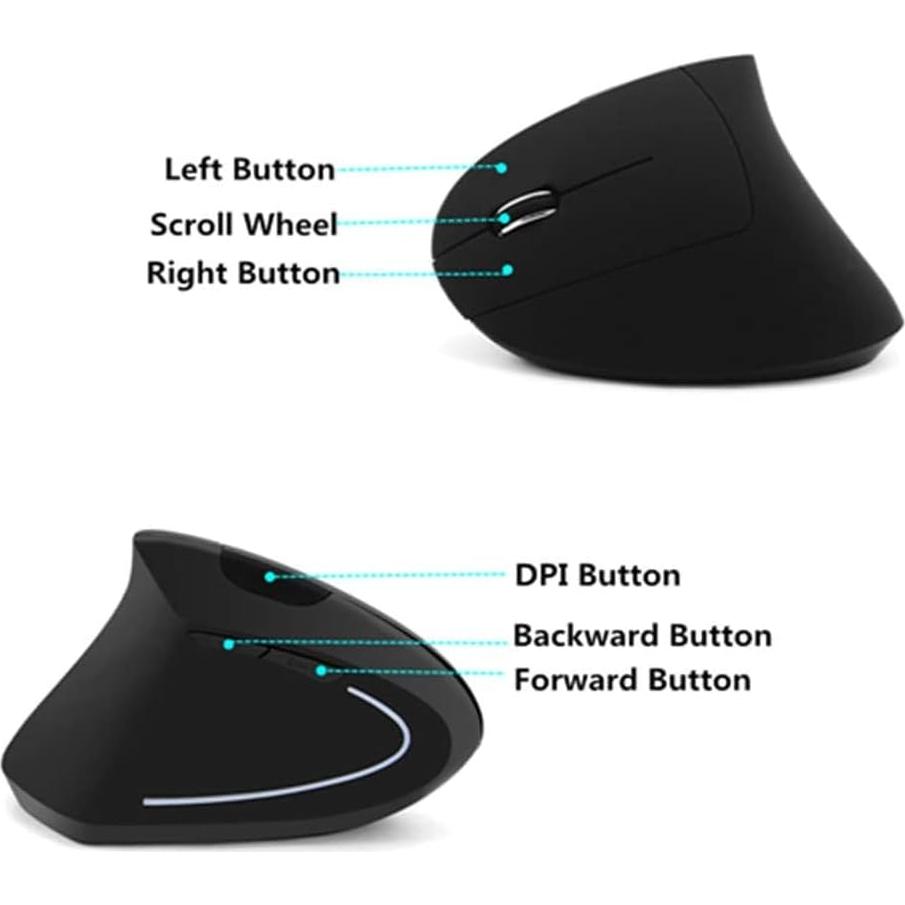 Ratón Vertical Inalámbrico Ergonómico XINGBAOKEJI Negro 2.4G