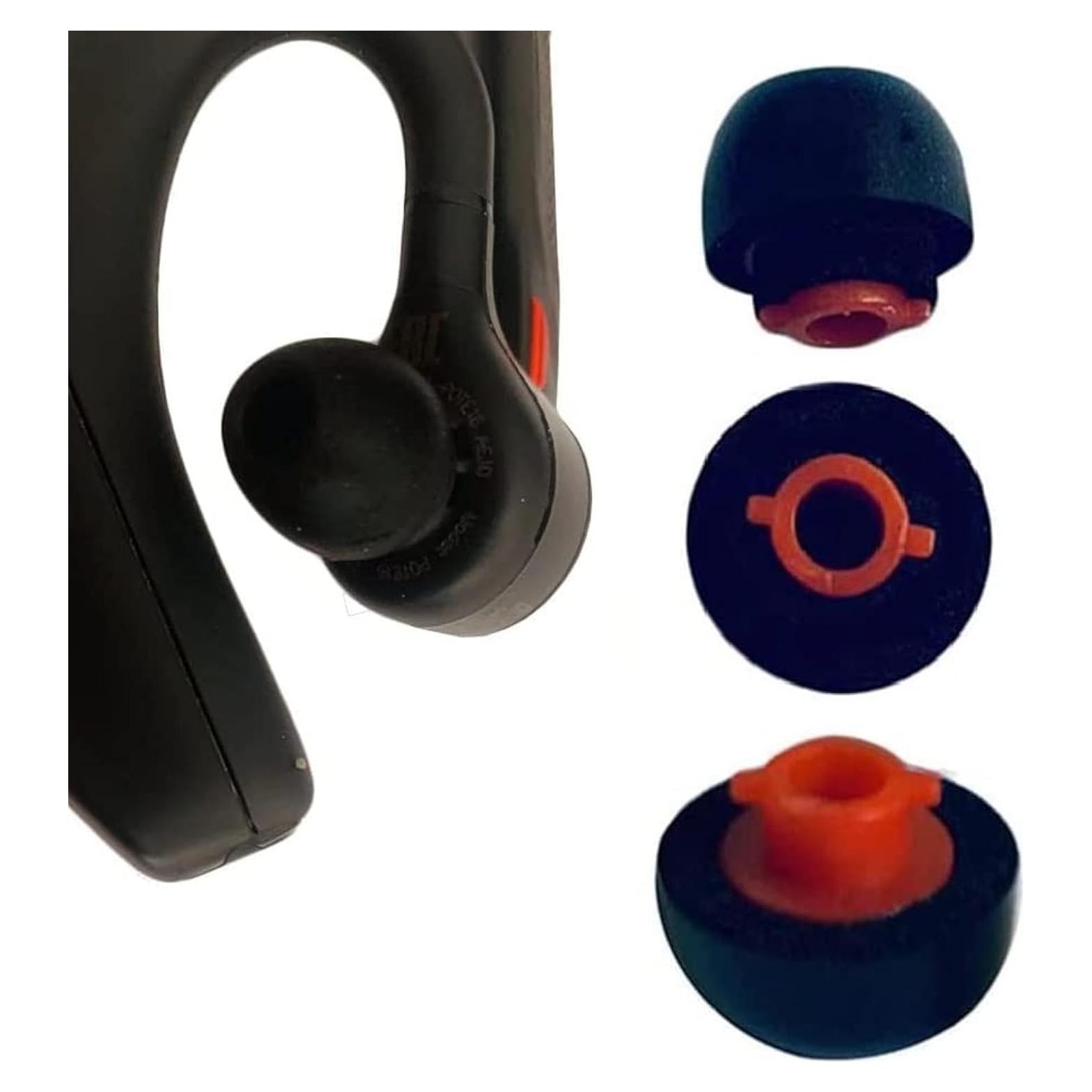 in-Ear Tip Adapter Mount Memory Foam Ear Tips Compatible with Plantronics Voyager 5200 / Voyager Legend /Pro , Reducing Noise Earbuds Foam Ear Tips, 3 Piece S/M/L, Foam Black
