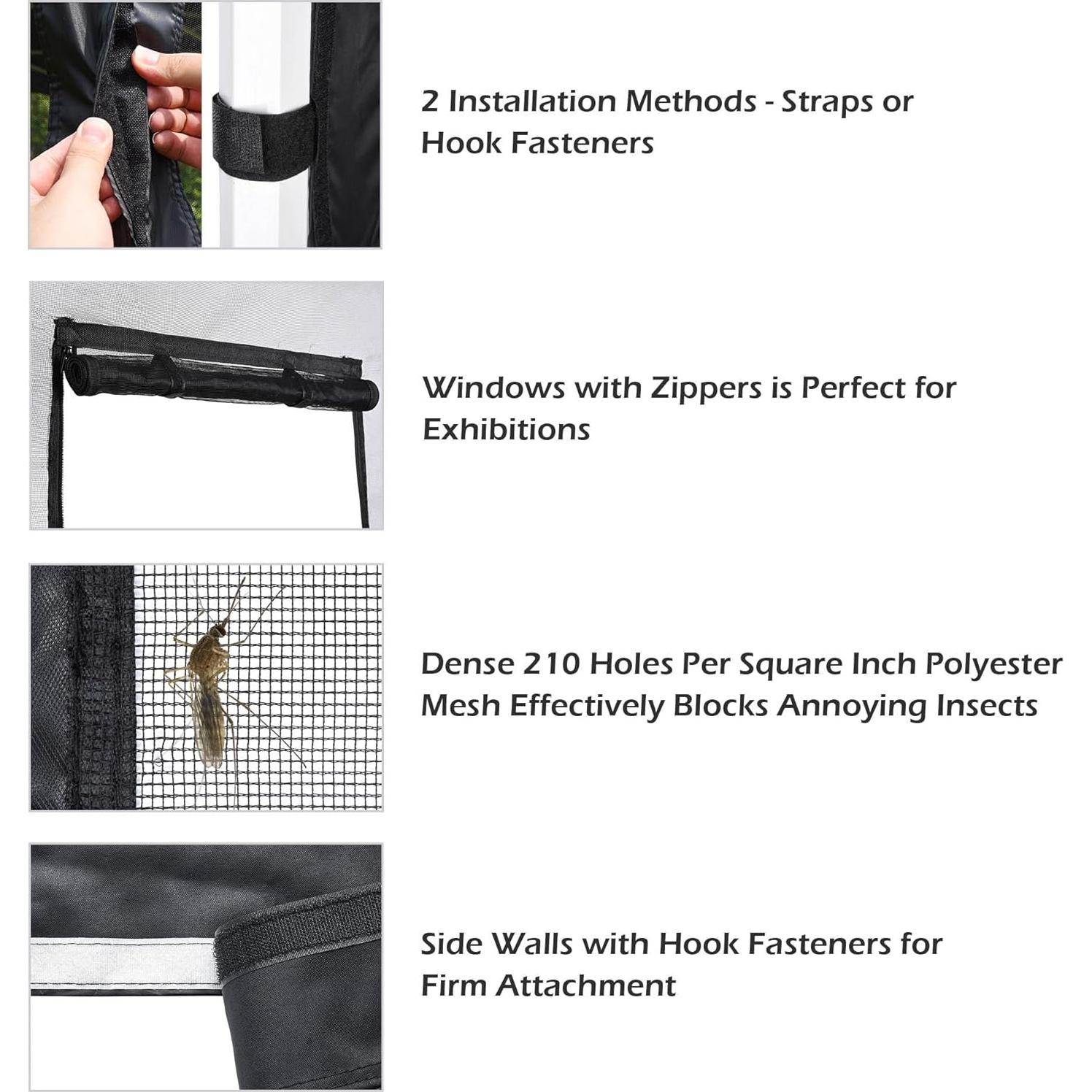 Carpa Plegable Yescom 3.05x3.05m con Paredes de Malla