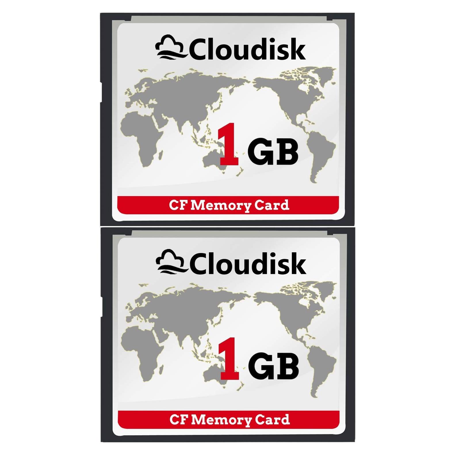 Paquete de 2 Tarjetas Compact Flash 1GB Cloudisk para DSLR