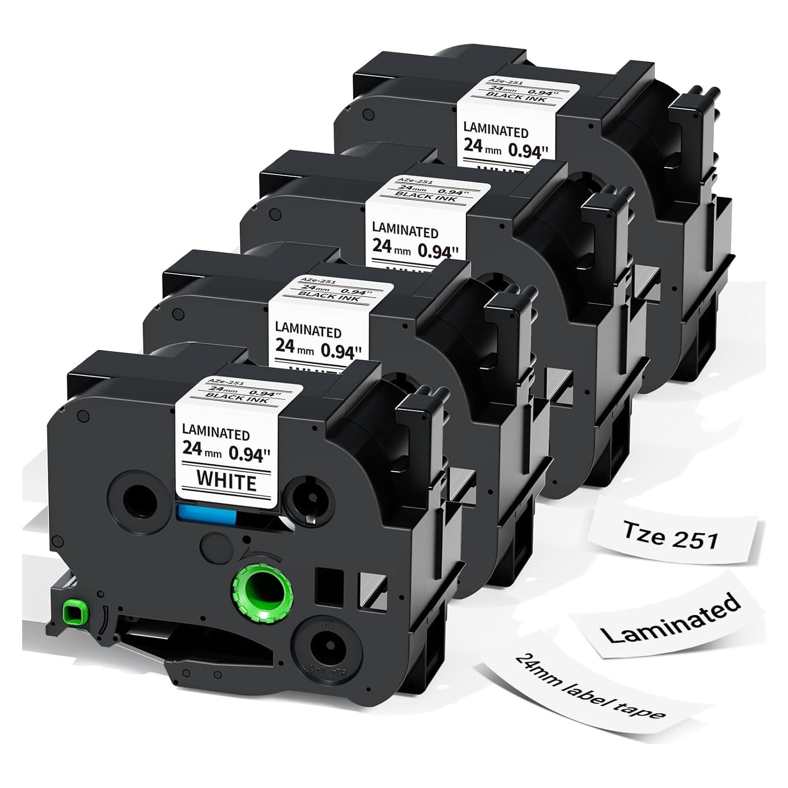 Cinta de Etiquetas Laminada Blanca 24mm Label KINGDOM TZe-251