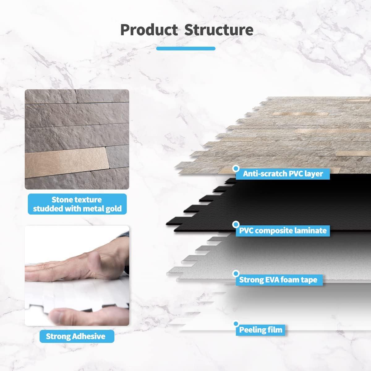 Azulejos Autoadhesivos Art3d 20 Hojas Pizarra Ecru 15x30.5cm