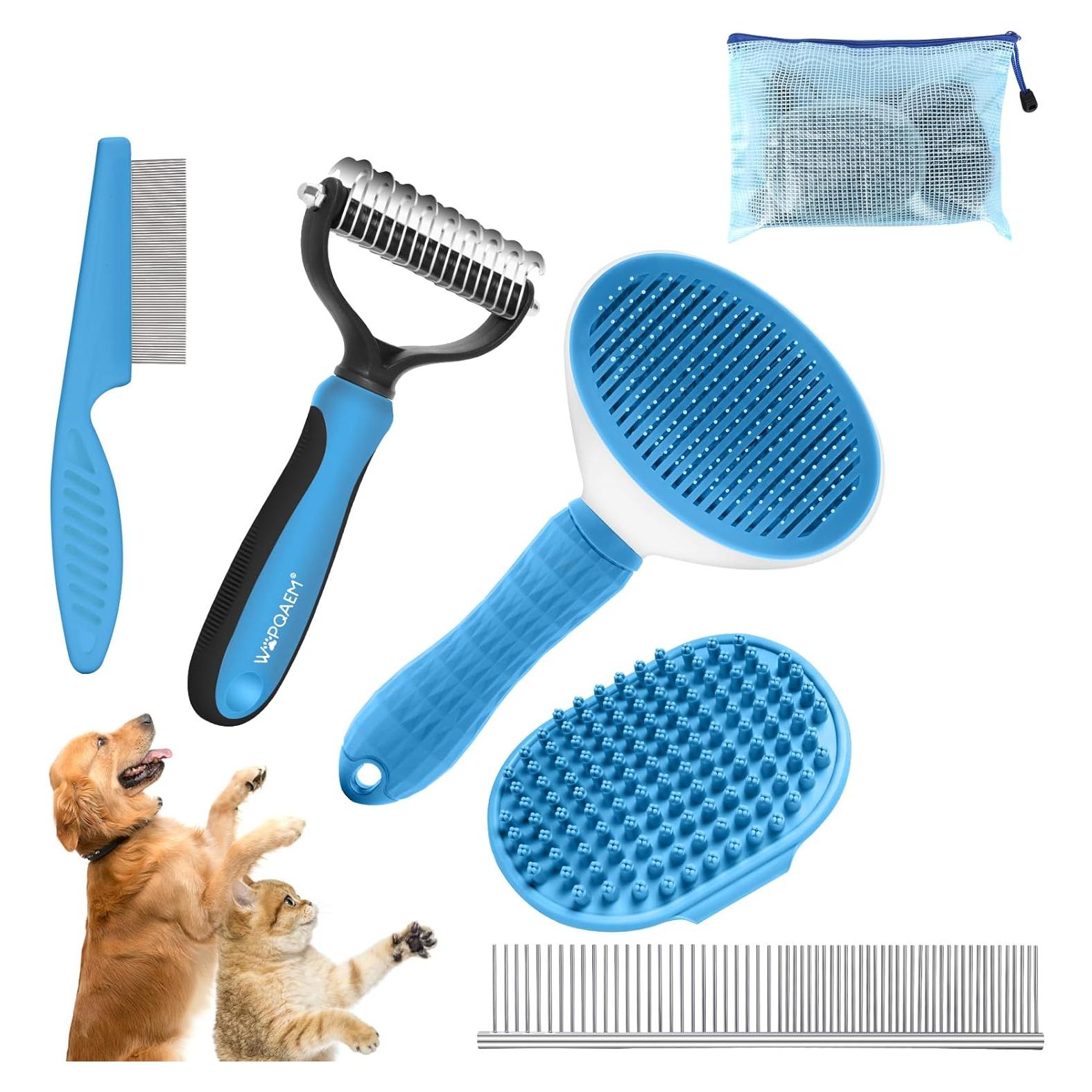 Kit de Aseo para Mascotas WOPQAEM 5 en 1 - Azul