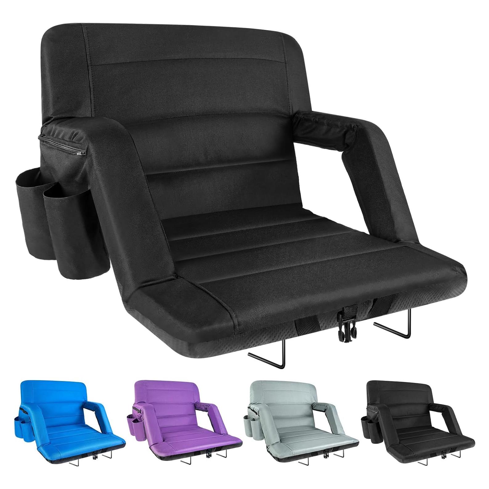 Asiento de Estadio Plegable y Ajustable Yeyeeyyee 57.15 cm Negro