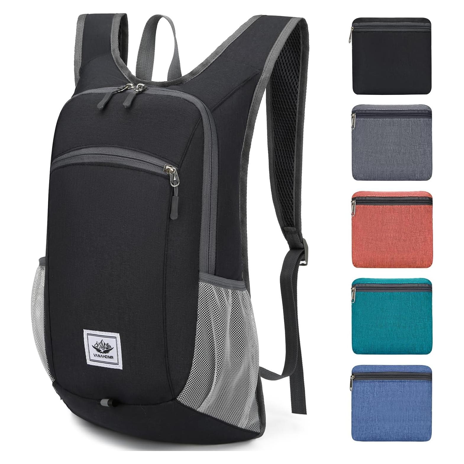 Mochila Plegable Esup 15L Impermeable para Senderismo Negro