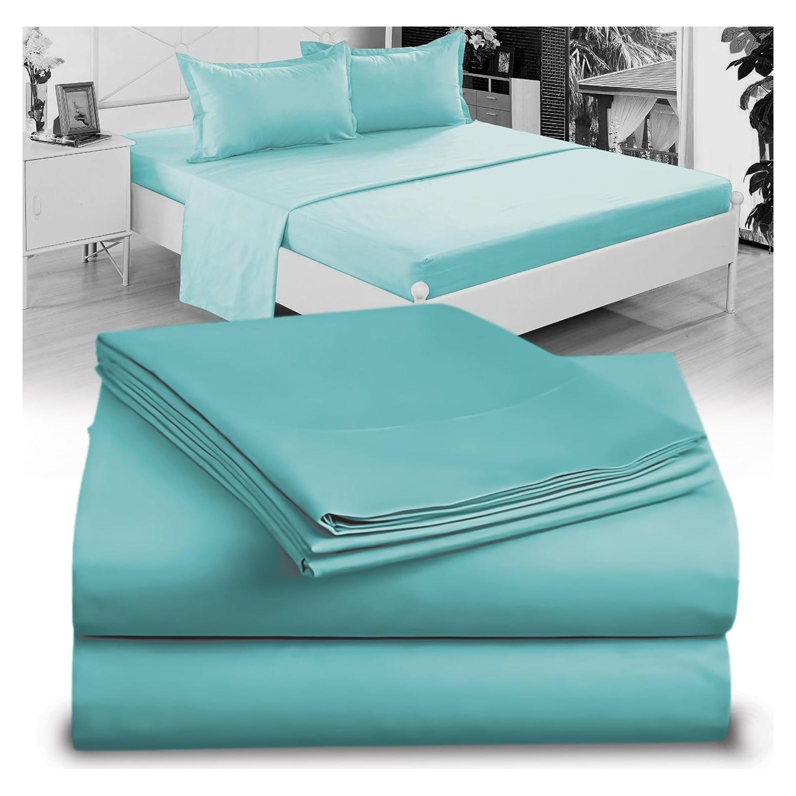 Juego de Sábanas Microfibra Destiny Crescent Twin Aqua 3 Piezas