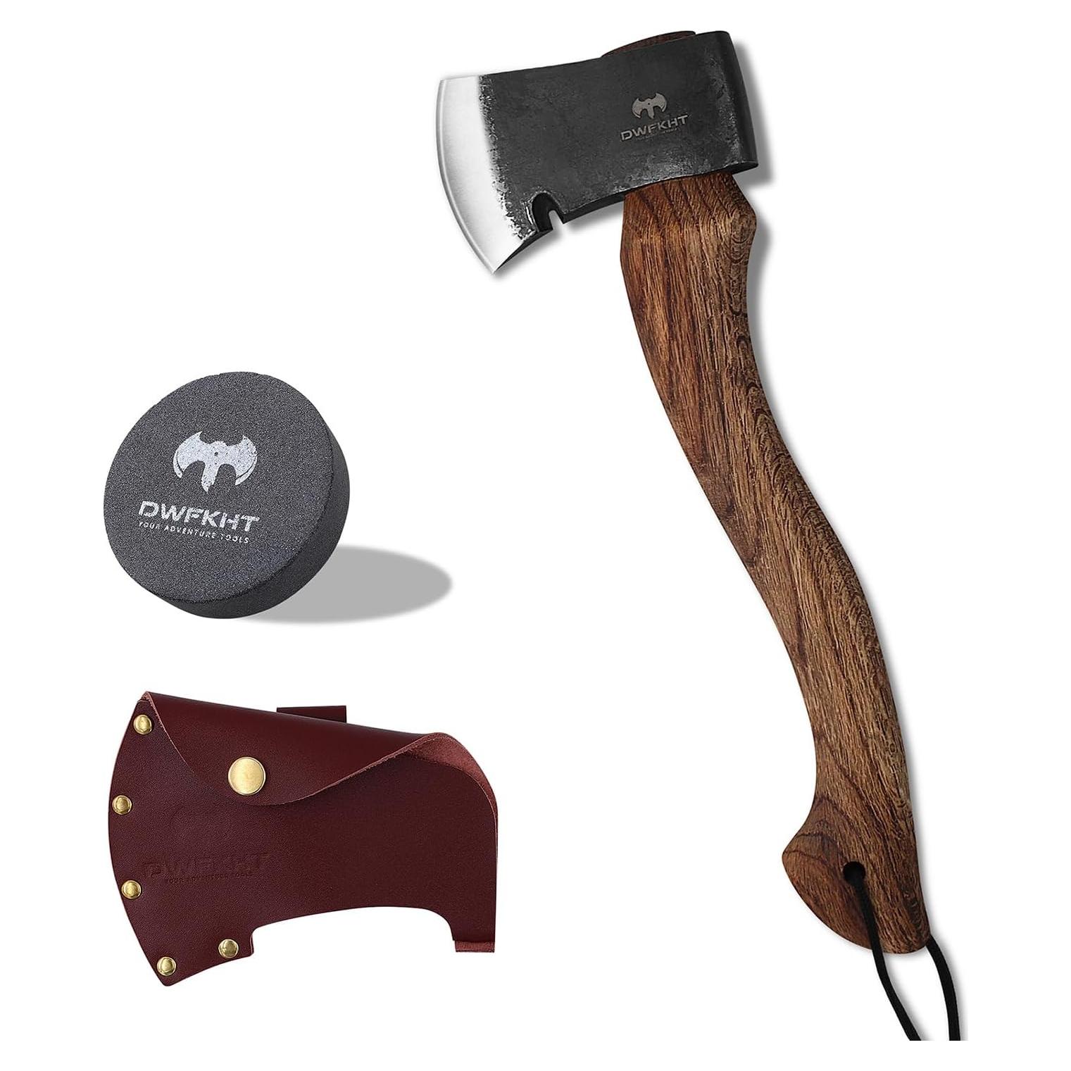 Hacha de Camping DWFKHT Forjada a Mano 38.61 cm Acero 1065