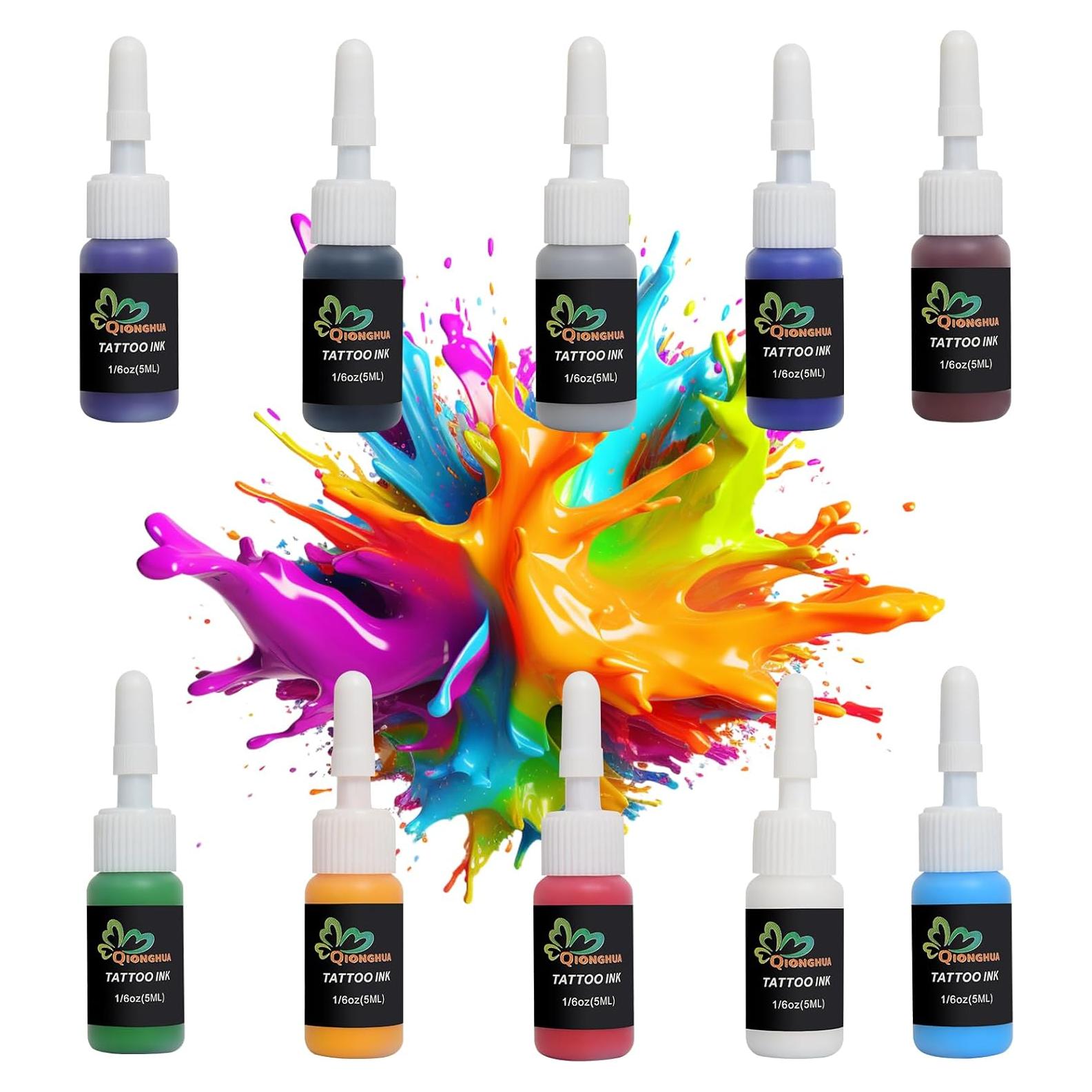 Juego de Tinta para Tatuajes QIONGHUA 10 Colores 81.9g