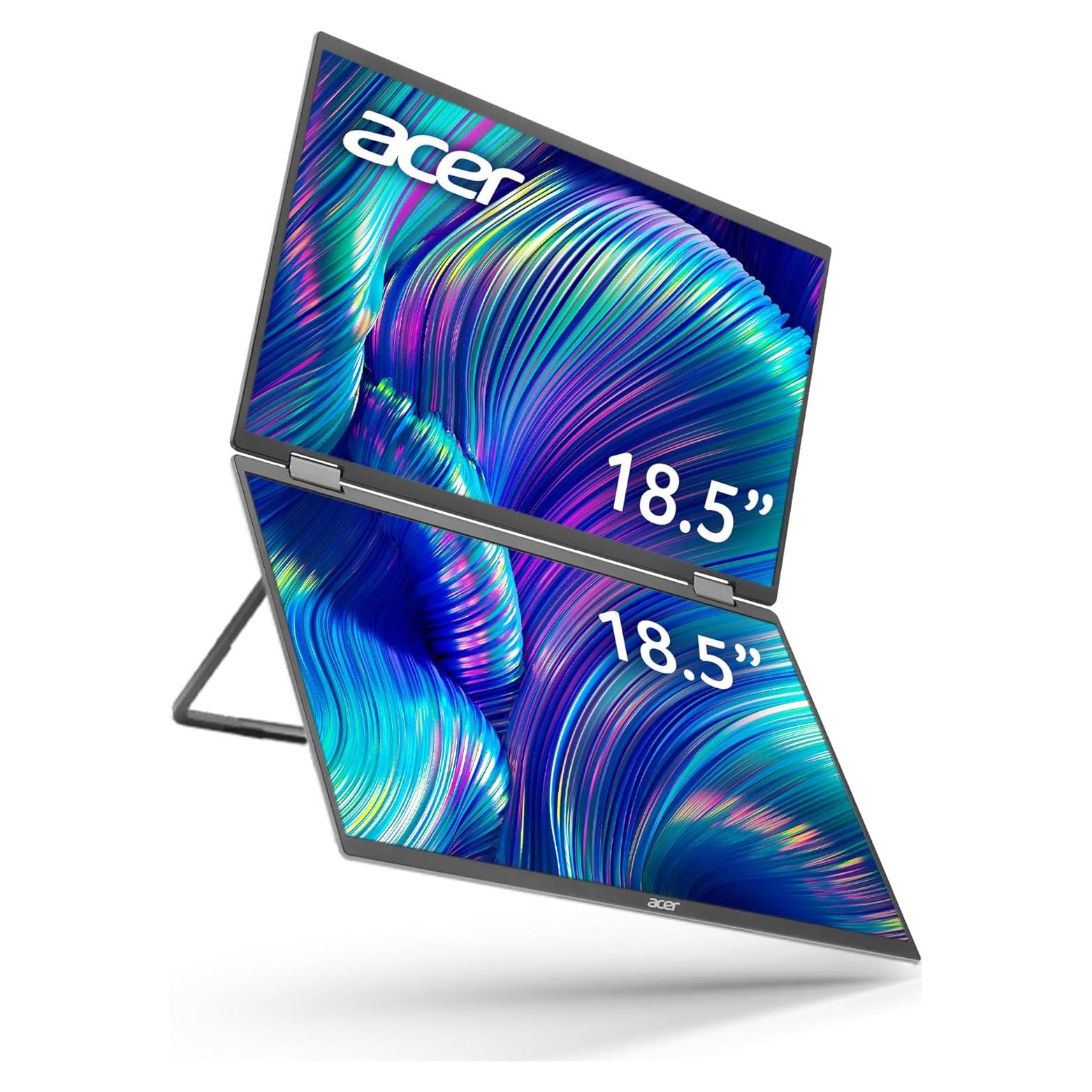 Monitor Doble Portátil Acer PD193Q 18.5" FHD Plegable