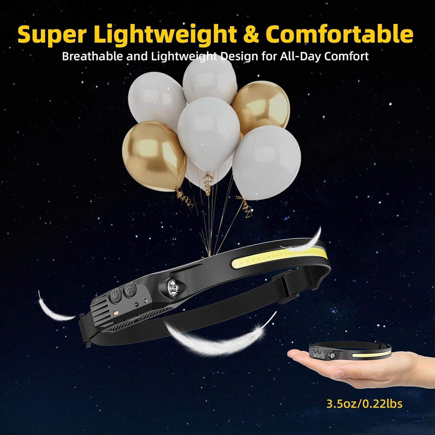 Linterna Frontal Recargable Eatelsin 4PCS 230° Luz LED