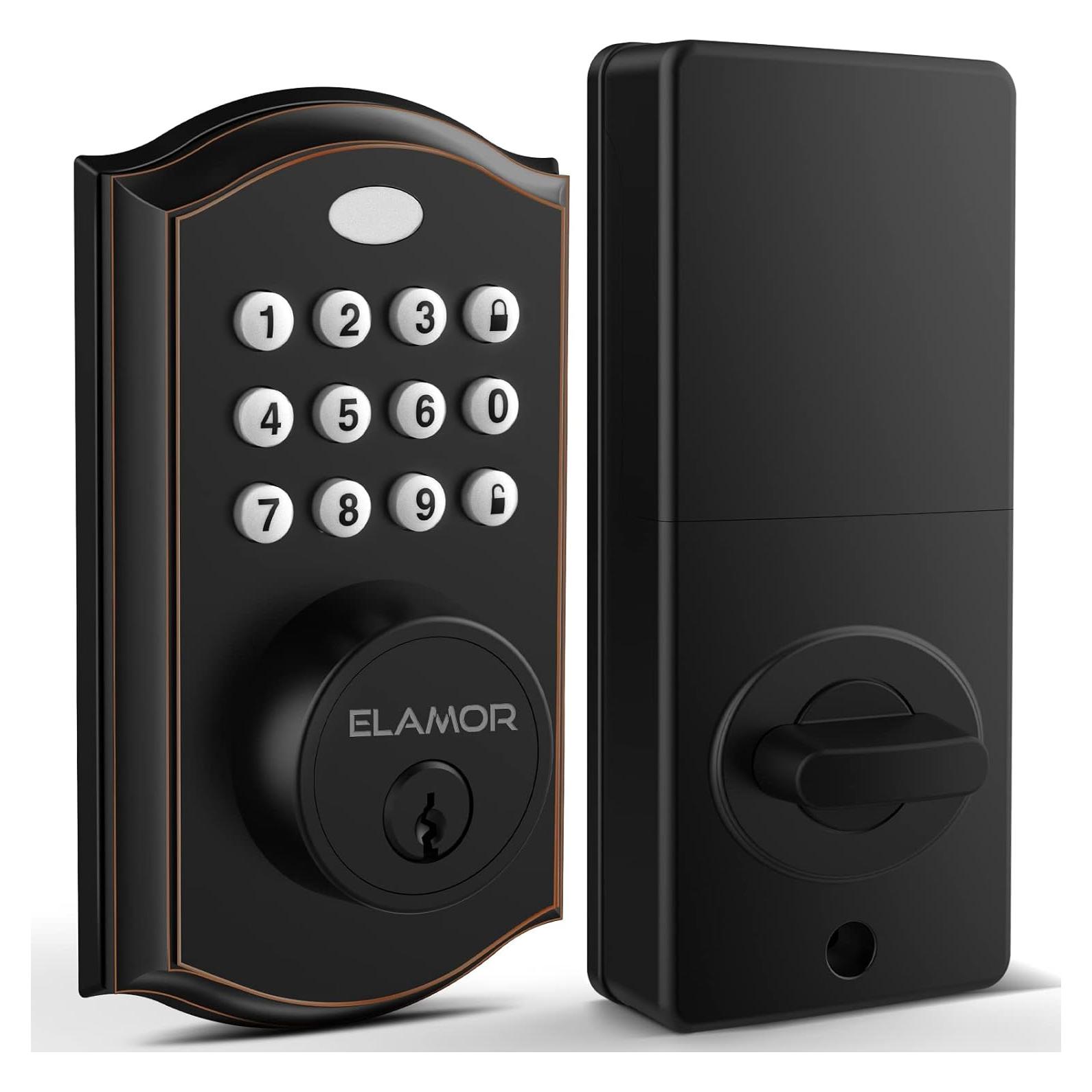 Cerradura Electrónica Inteligente ELAMOR M19 ORB - Sin Llave, 50 Códigos, Impermeable