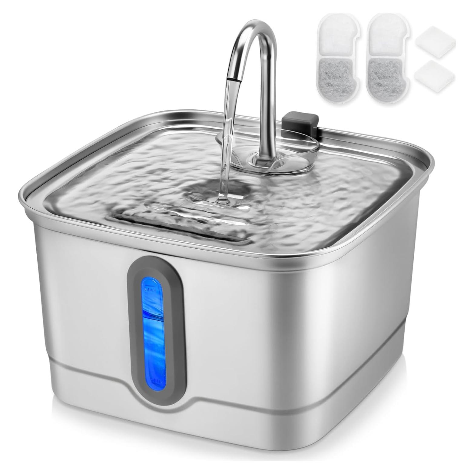 Fuente de Agua Automática para Gatos SEIRMEP 3L Acero Inoxidable