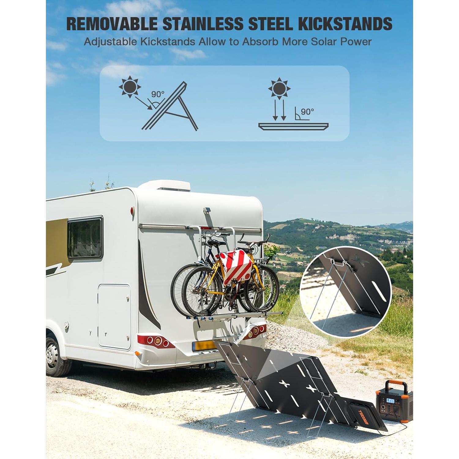 Panel Solar Plegable GRECELL 80W USB-C Impermeable