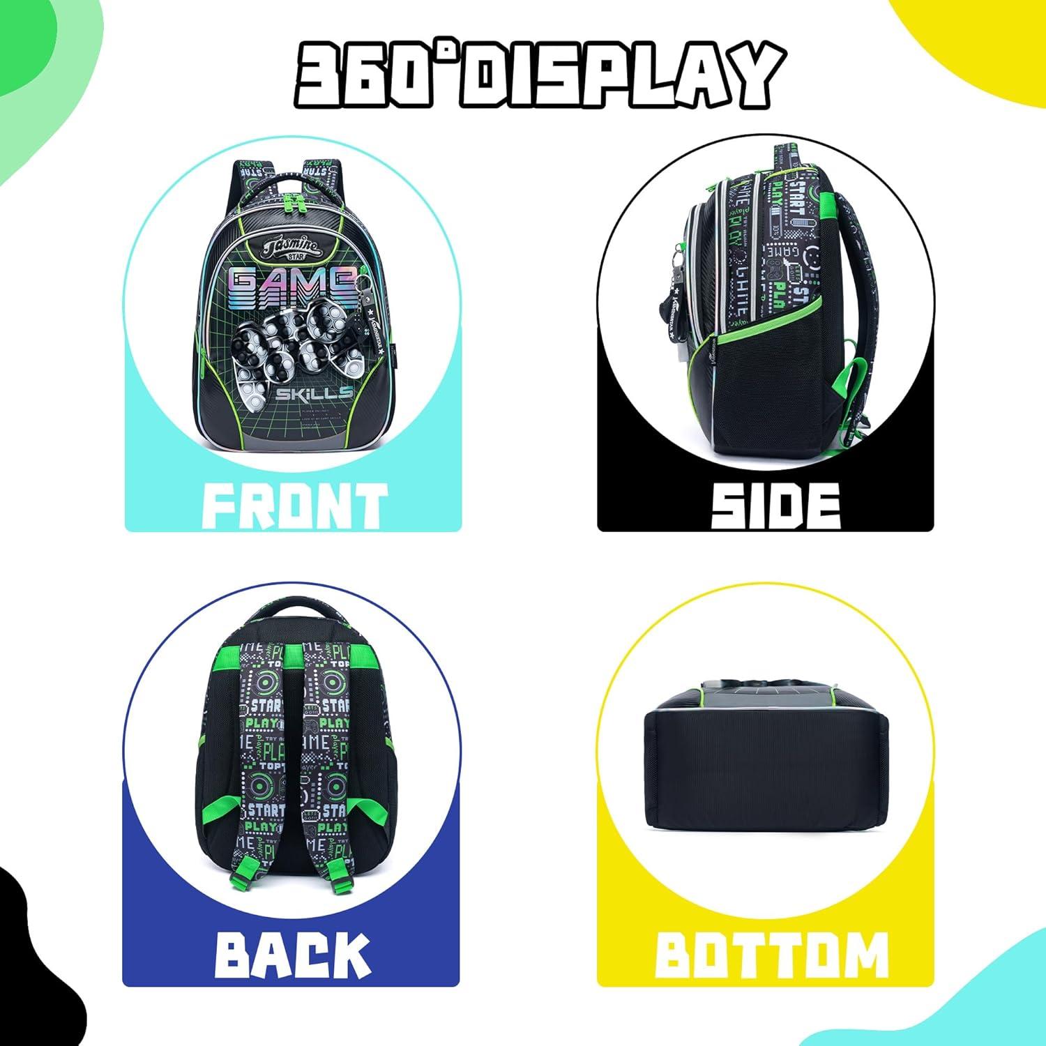 Mochila Escolar Niñas Verde Juego con Lonchera y Estuche