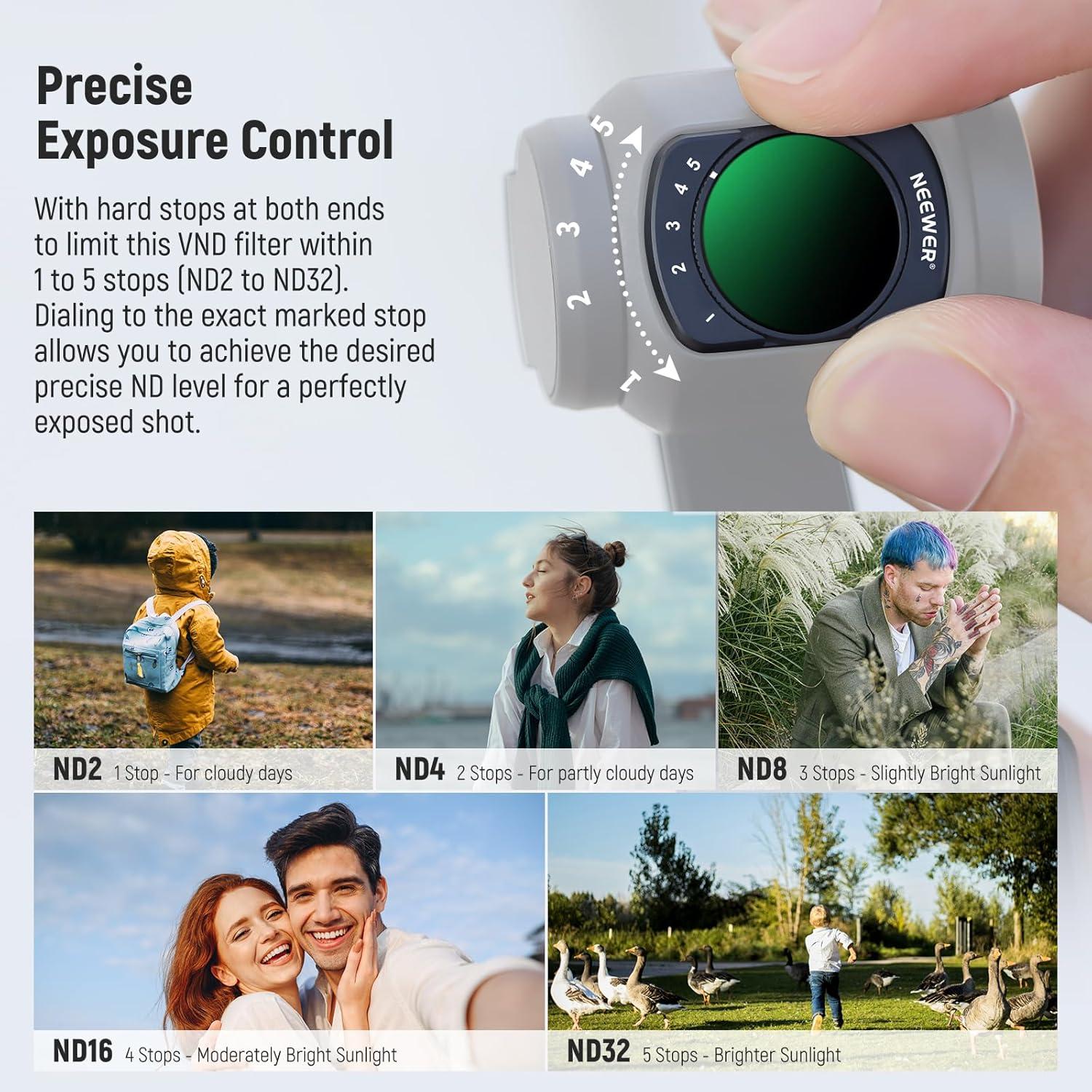 Filtro ND Variable Magnético NEEWER para DJI Osmo Pocket 3