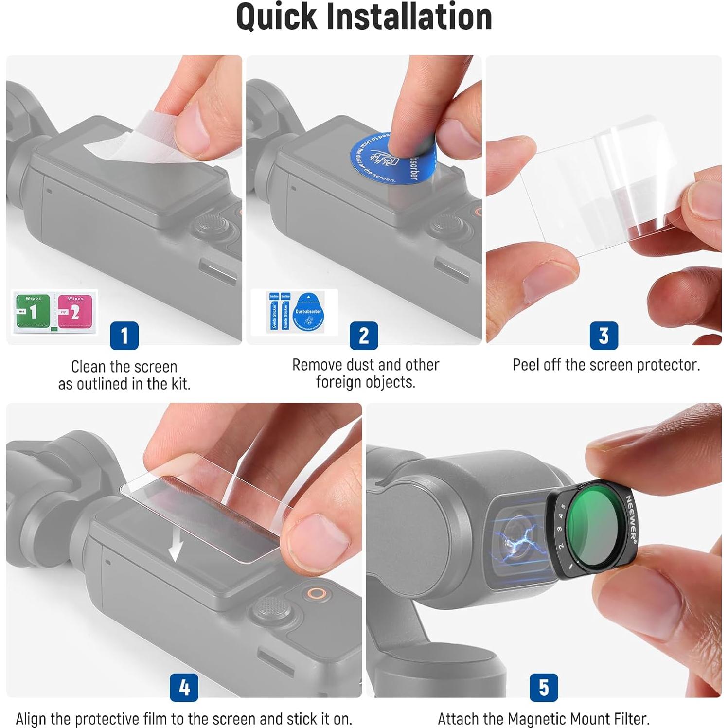Filtro ND Variable Magnético NEEWER para DJI Osmo Pocket 3