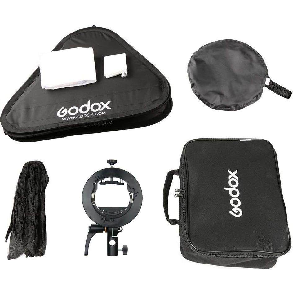 Godox Softbox 60x60 cm con Rejilla y Soporte S2 para Flash