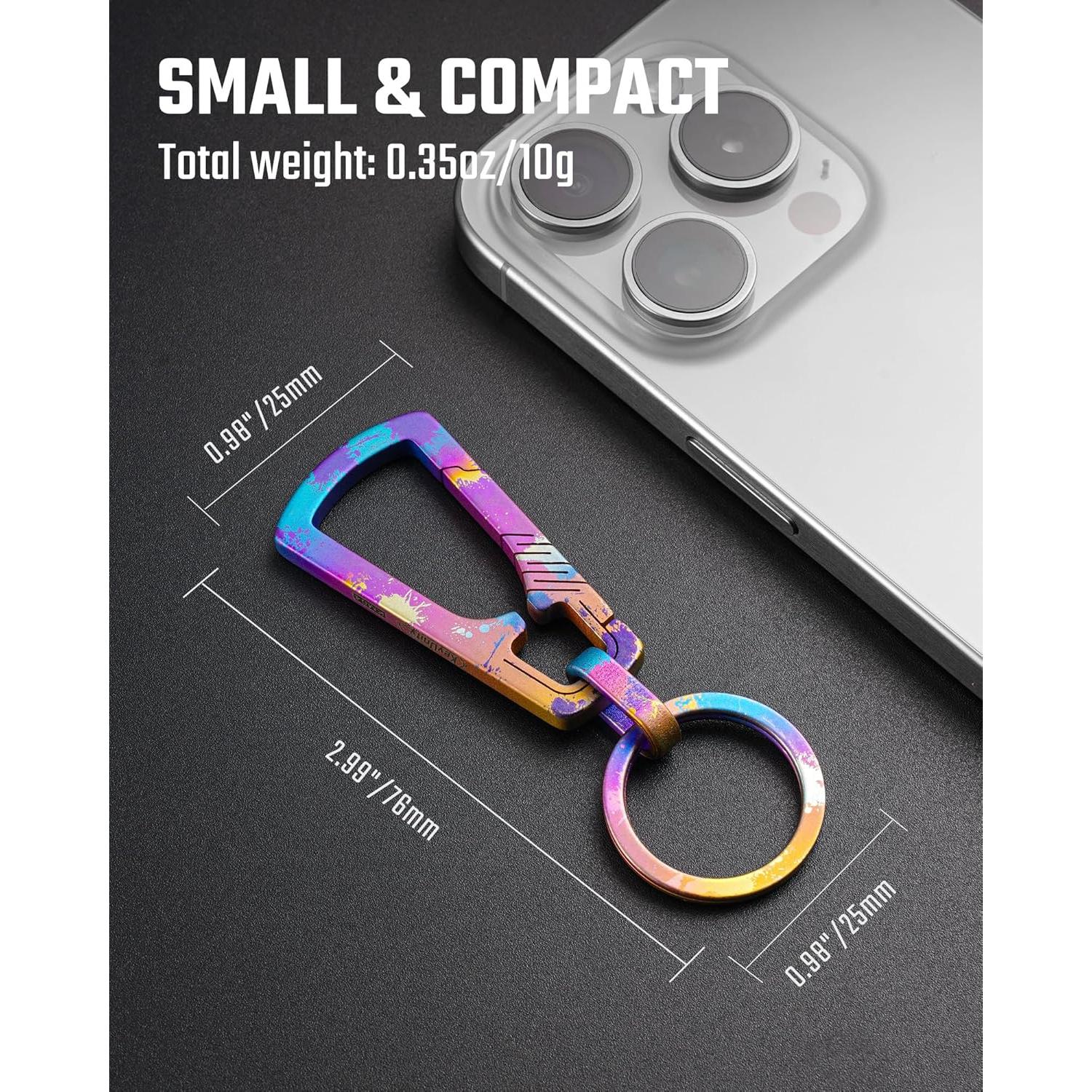 Clip de Llavero de Titanio KeyUnity KM04 EDC 76mm