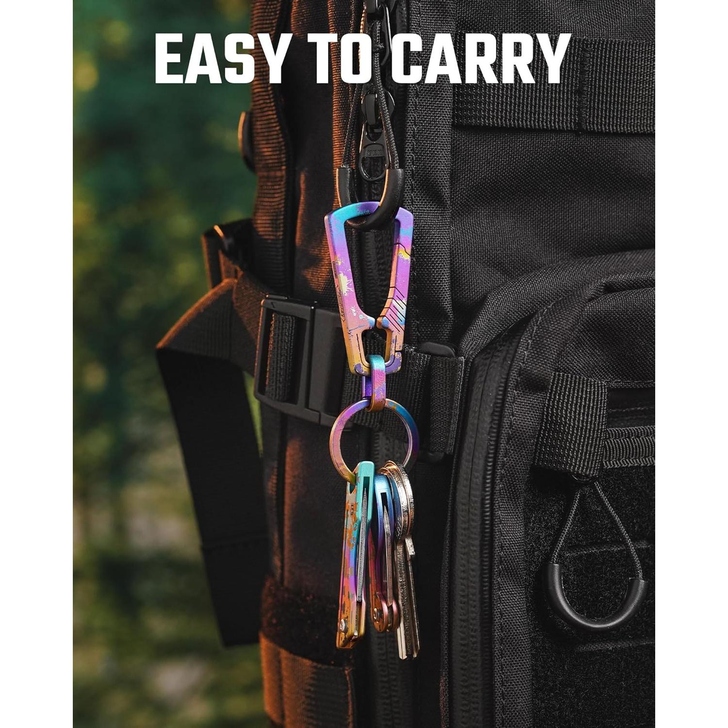 Clip de Llavero de Titanio KeyUnity KM04 EDC 76mm