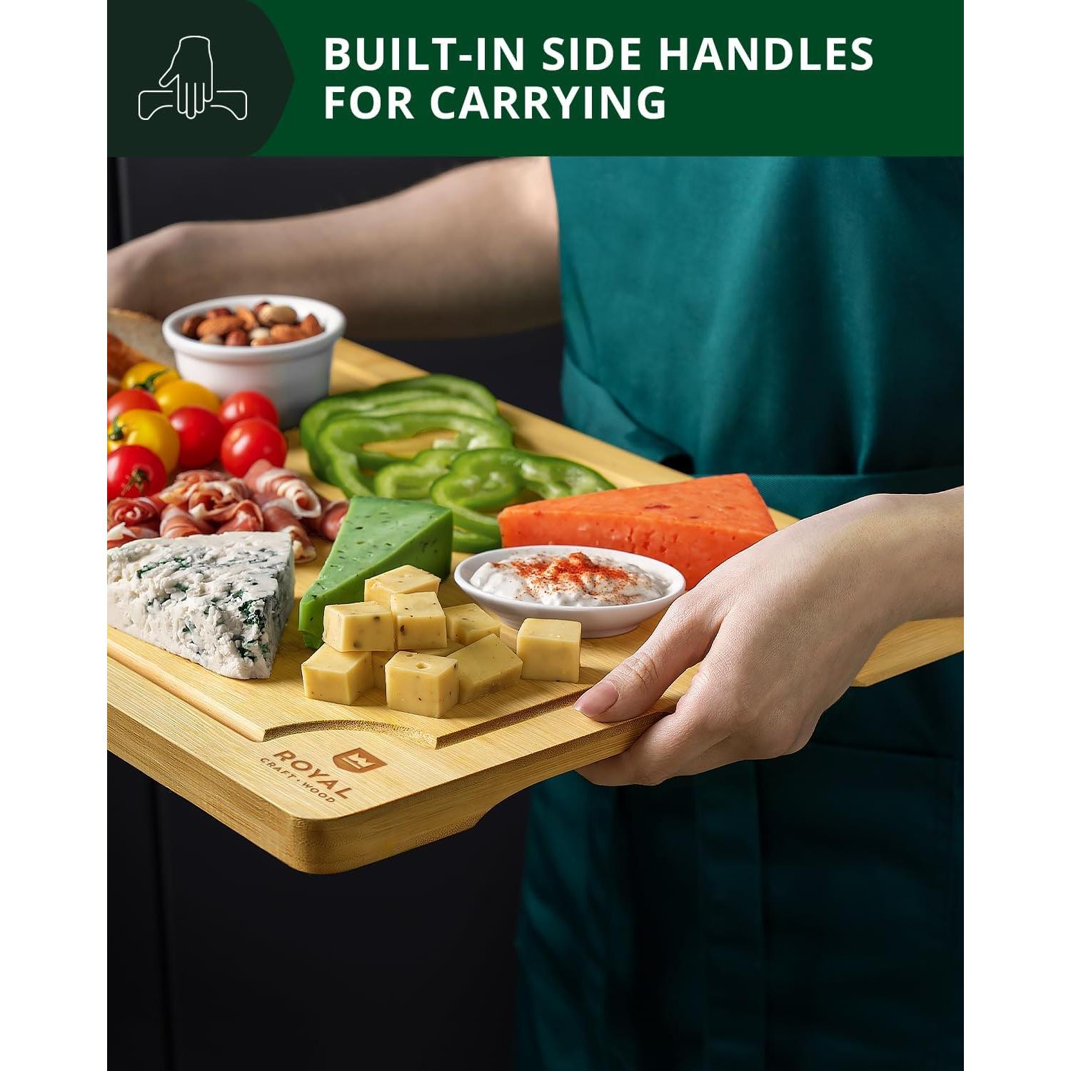 Juego de Tablas de Cortar de Bambú Royal Craft Wood 3 Piezas