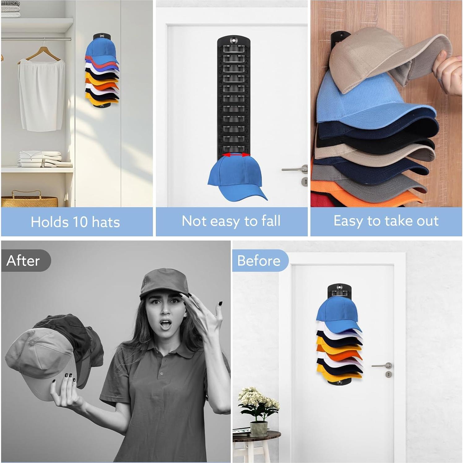 Organizador de Gorras Dntorx, Soporte Pared 1 Paquete ABS