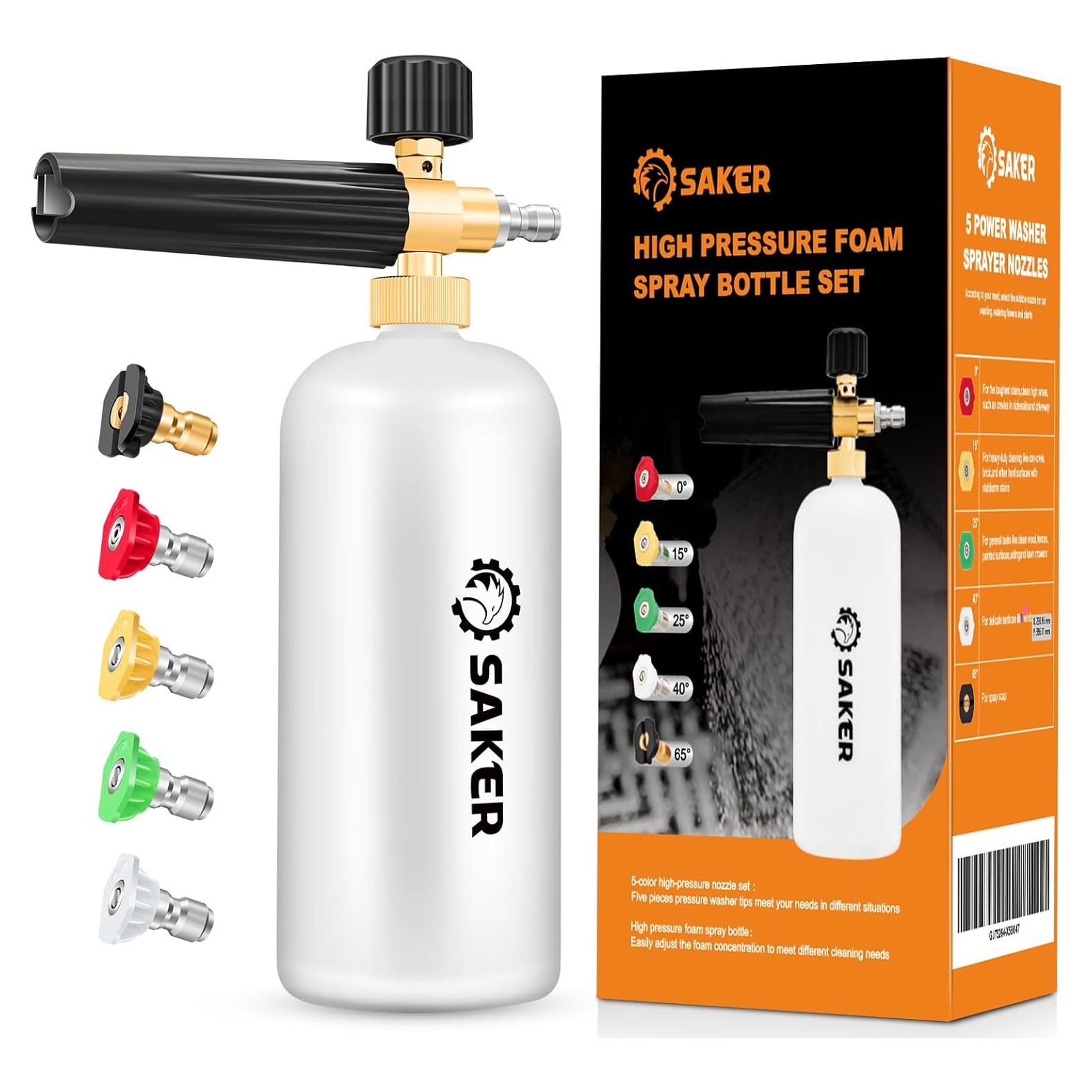 Cañón de Espuma Saker con 5 Boquillas para Lavadora de Presión