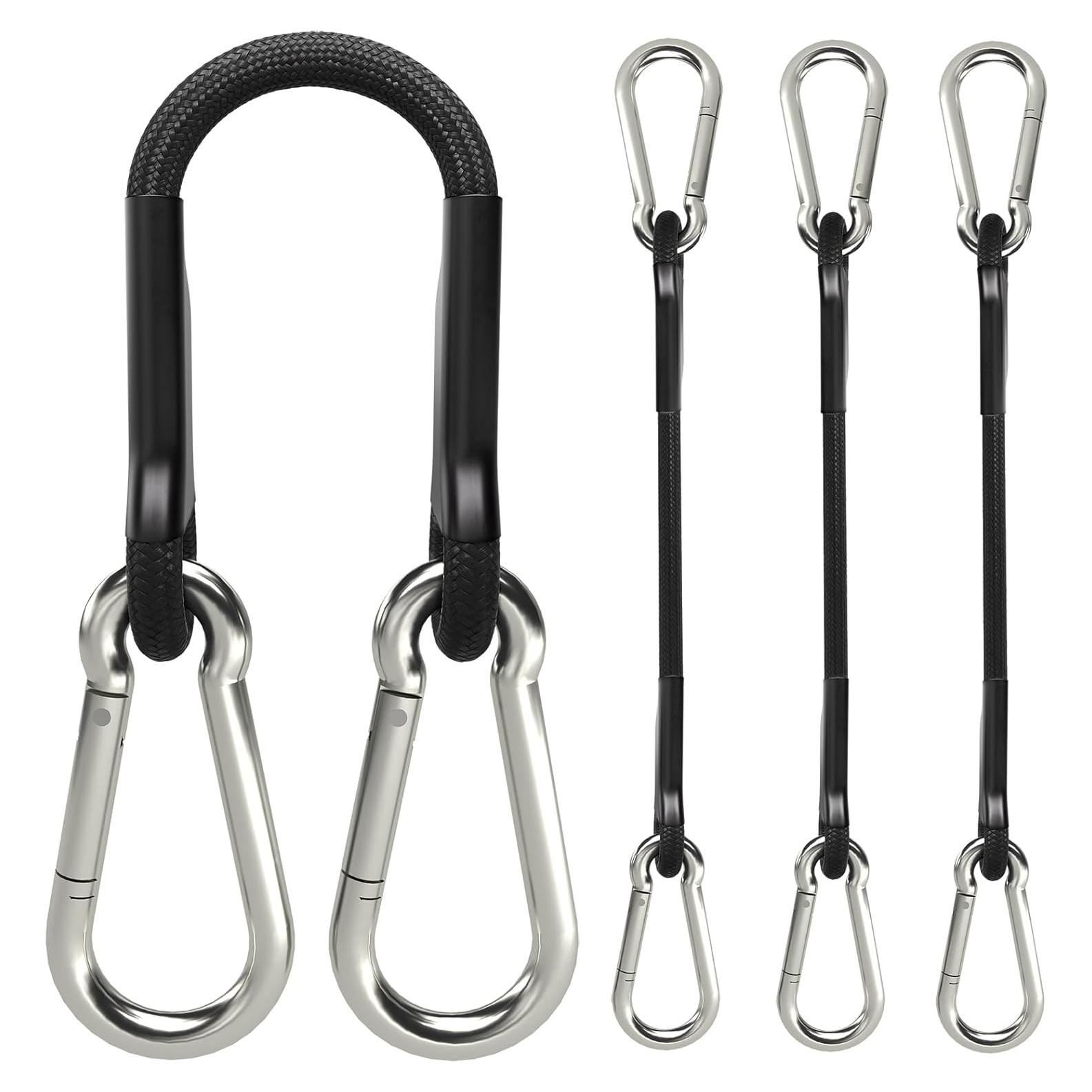 Cuerdas Bungee Sprookber 20 cm con Mosquetón Acero Inoxidable - Juego de 4