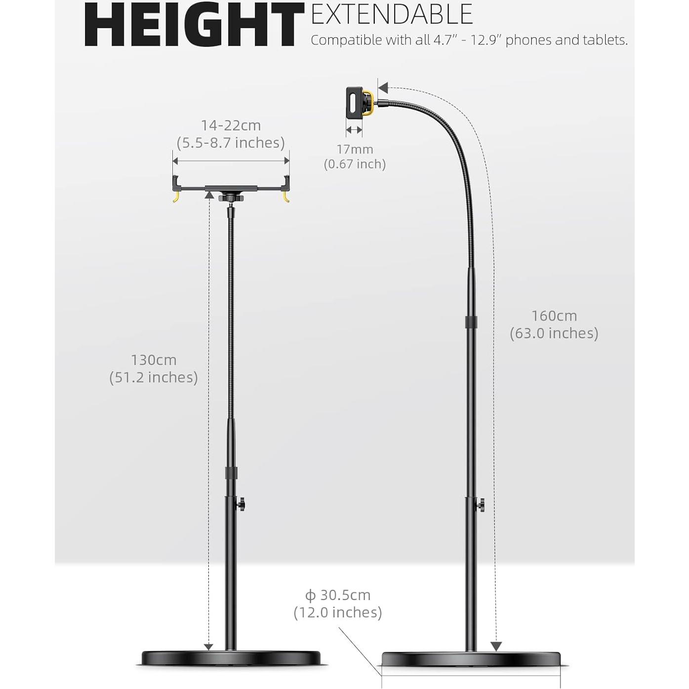 Soporte de Piso Lamicall FT01-B para Tabletas 4.7''-12.9''